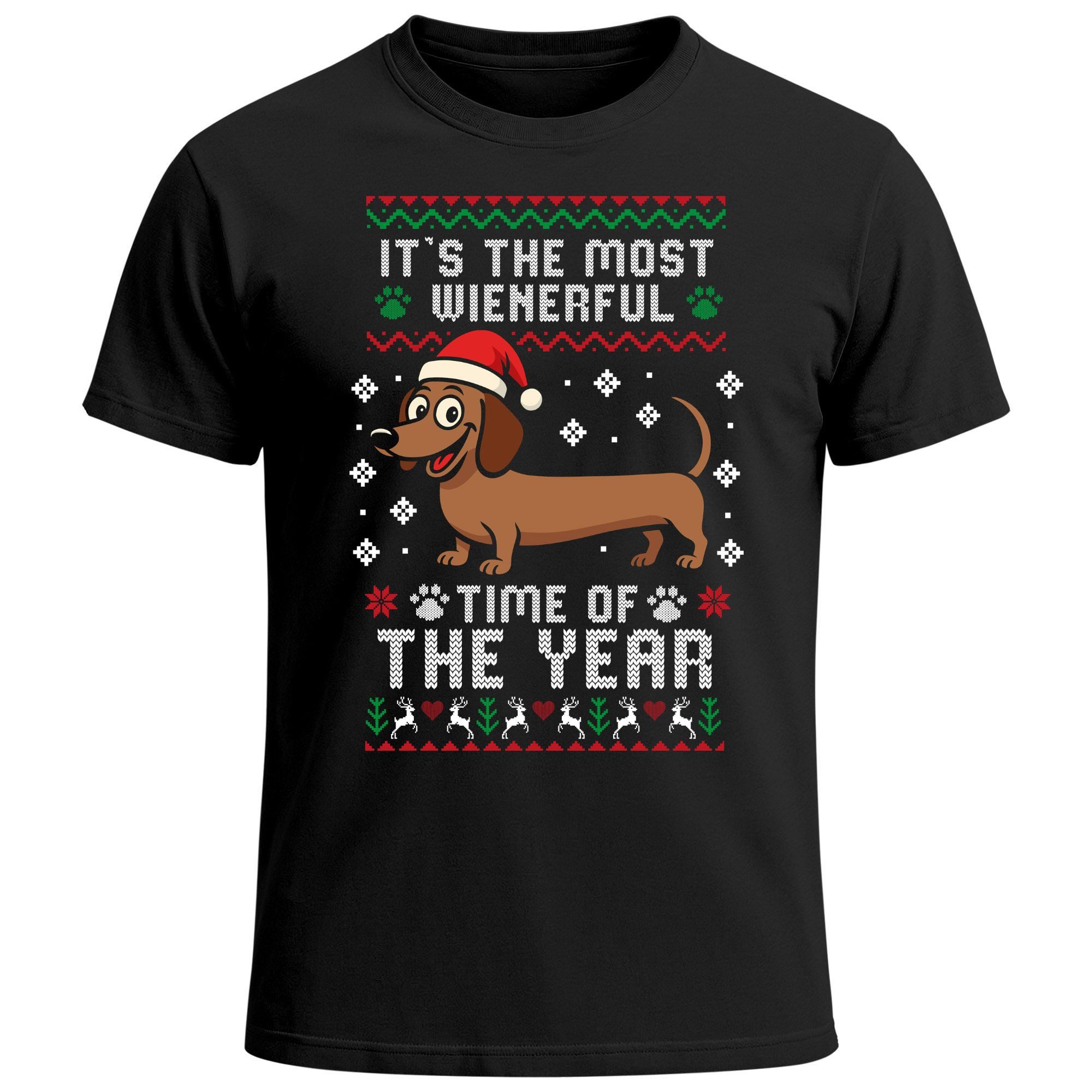 Print-Shirt Herren T-Shirt Weihnachten Spruch Wortspiel lustig Dackel Wienerful