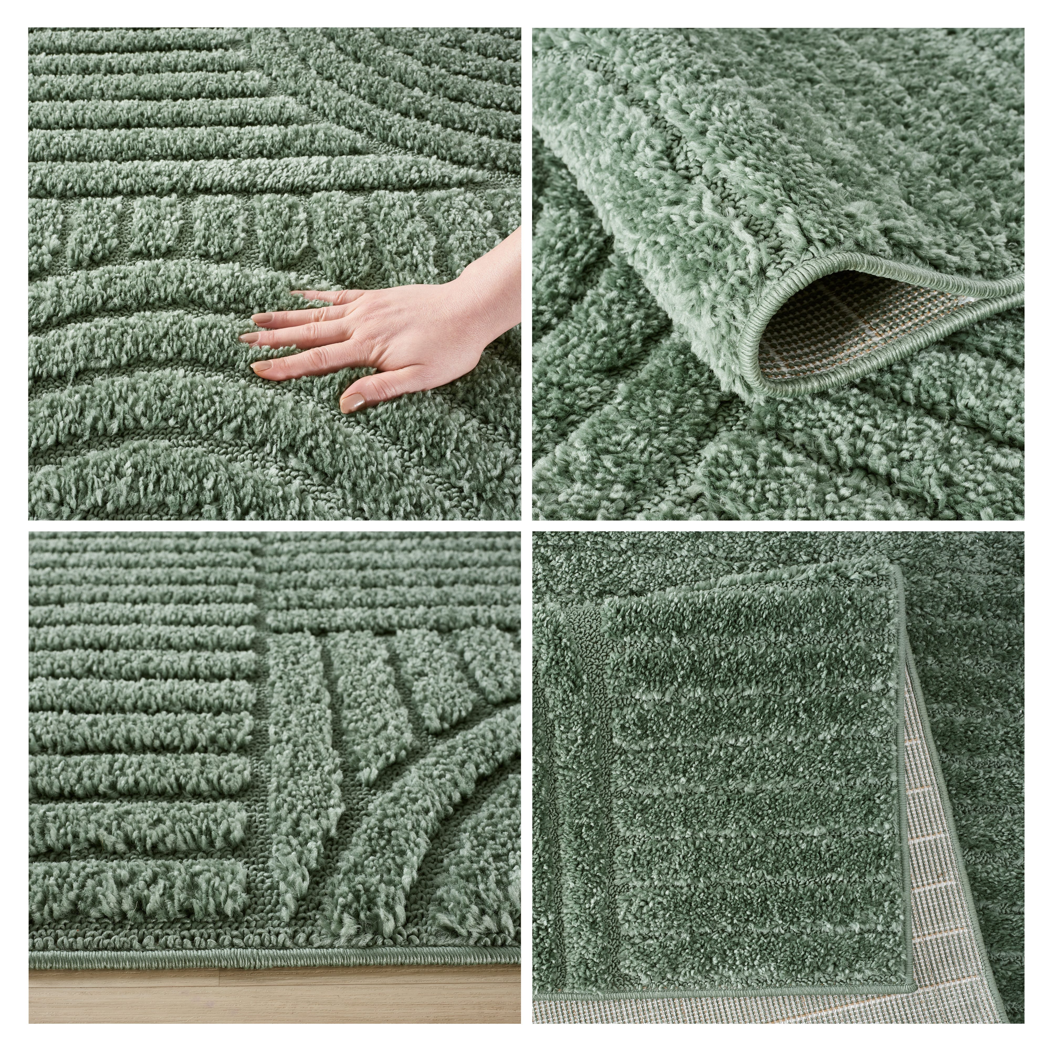 OTTO home Teppich Jonne, Boho-Design, Scandi, Designteppich, rechteckig, Höhe: 20 mm, Hoch-Tief, 3D Optik, skandinavischer Stil, Wohnzimmer, Schlafzimmer