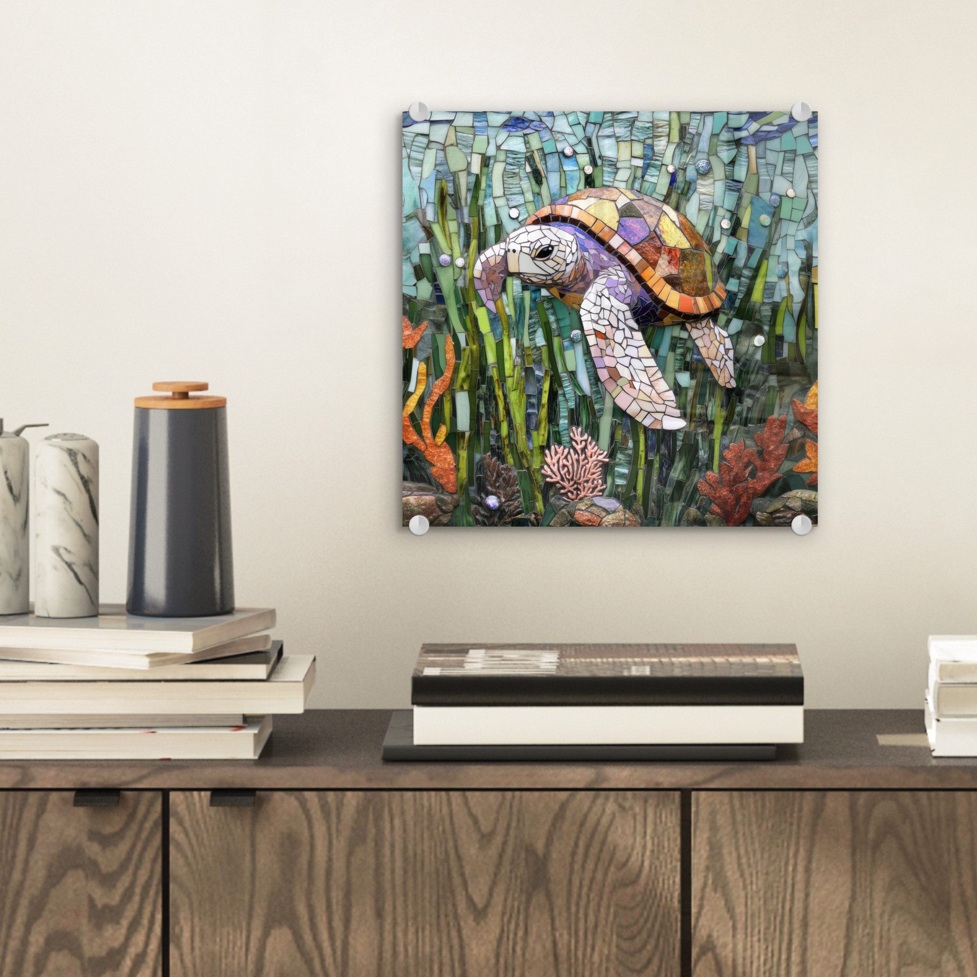 MuchoWow Acrylglasbild Schildkröte - Seegras - günstig online kaufen