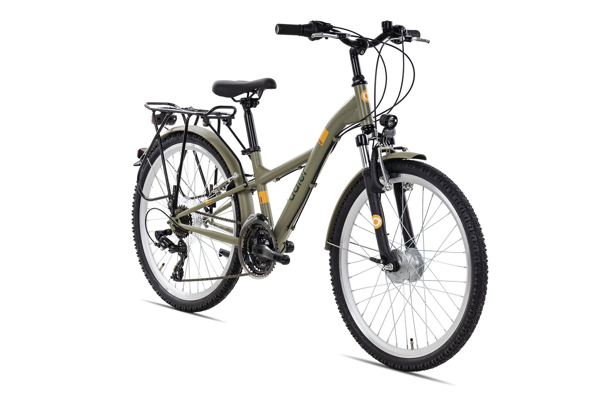 Mio Kettenschaltung, Kinderfahrrad olive/yellow Schaltwerk, 24 Shimano 21 Kinderfahrrad 21, Zoll Gang 7-fach 24 Adler grün