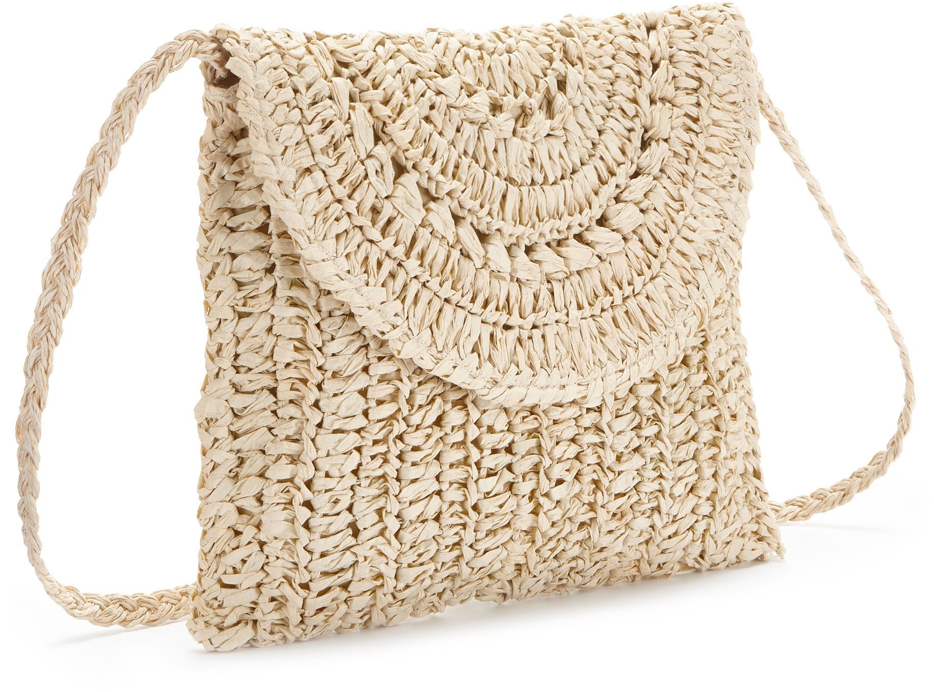 Vivance by Lascana Umhängetasche Minibag, Strandtasche, Schultertasche, Crossbody Bag, Handtasche Damen zum Umhängen in modischer Bast-Optik