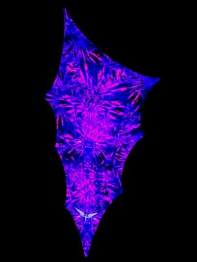 Wandteppich Schwarzlicht Segel Spandex Goa "Amethyst Deceiver Wing Right" 5,0x2,5m, PSYWORK, UV-aktiv, leuchtet unter Schwarzlicht
