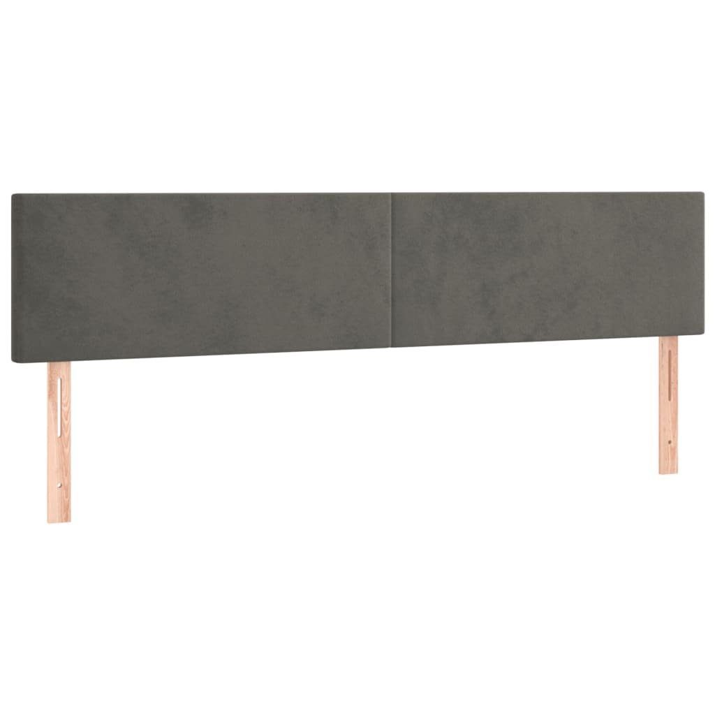 vidaXL Bett Kopfteile Dunkelgrau 160x5x78/88 cm Samt (1-tlg)