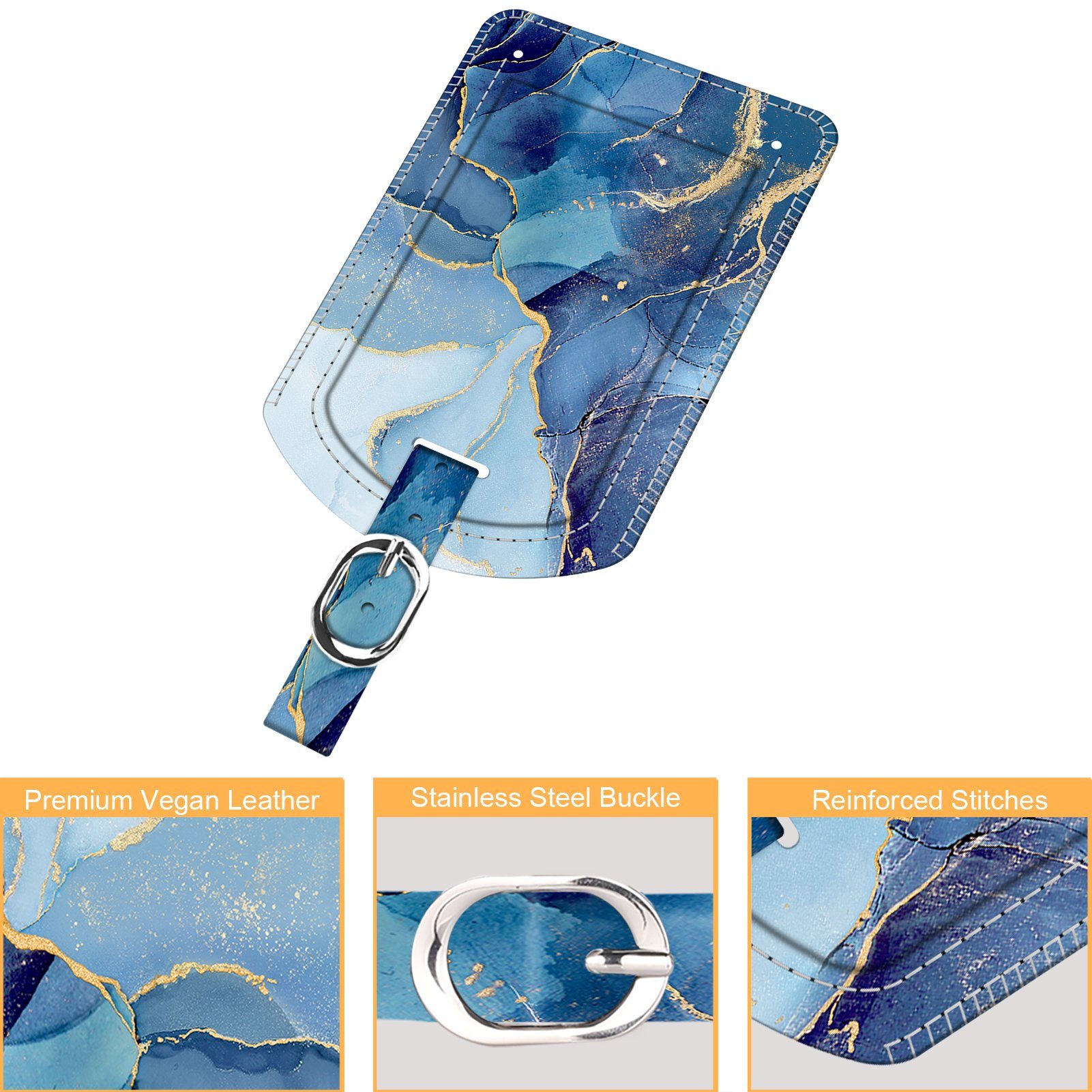 Fintie Gepäckanhänger Kofferanhänger aus Kunstleder, Gepäckanhänger ID Etik günstig online kaufen