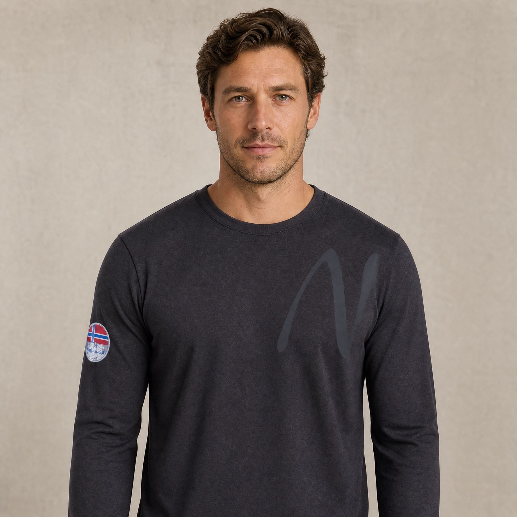 Nebulus Langarmshirt CHOP, P6641 - Herren, schwarz-grau, M