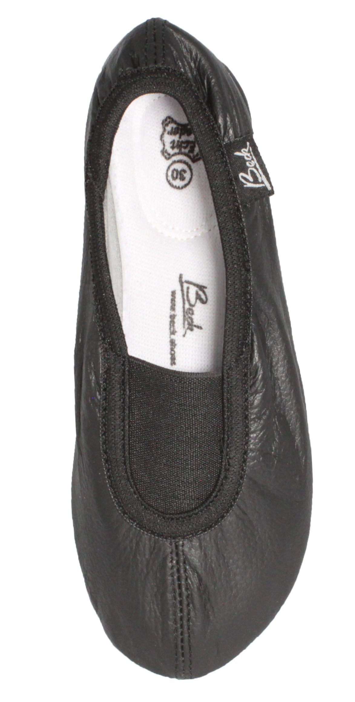 Beck Schläppchen Echt-Leder mit Ledersohle Gymnastikschuh (mit Ristgummi) und Wildledersohle – Bild 3 von 5