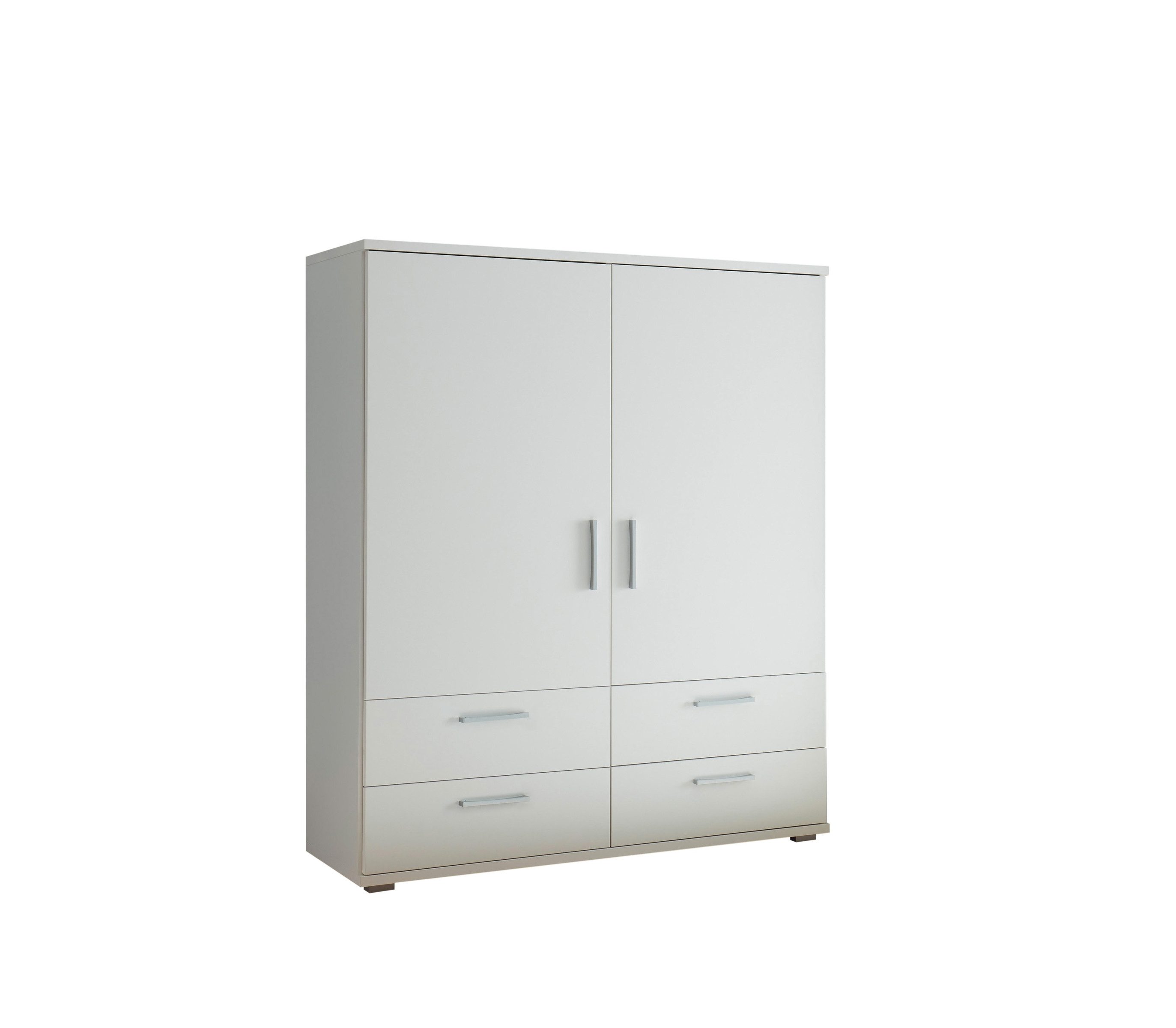 freiraum Stauraumschrank Adeline 2 Schübe, 2 Böden, Kleiderstange, Weiß - 120x140x38cm (BxHxT)