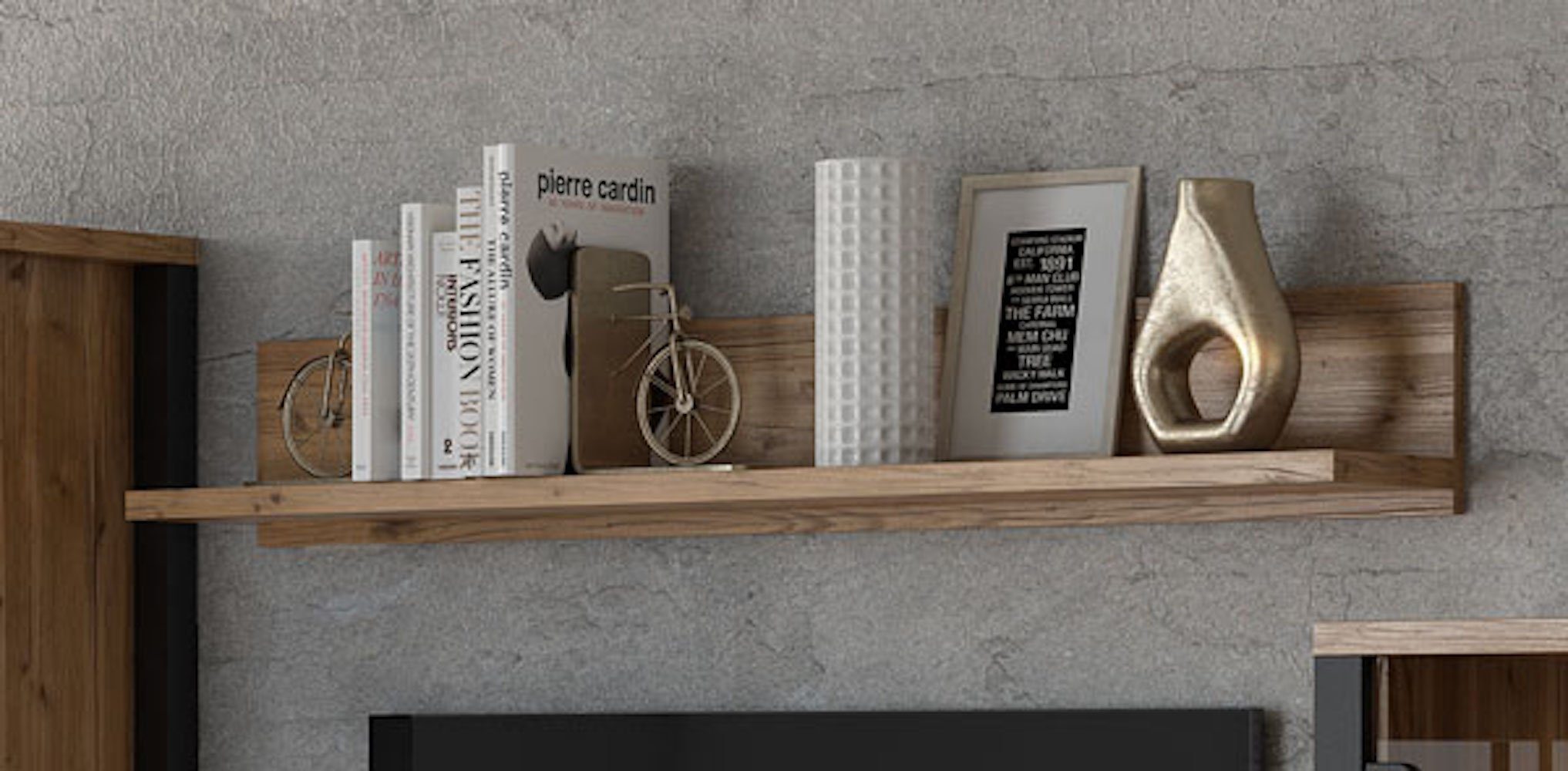 Helvetia Wandregal, Olin 1-tlg., 147cm appenzeller fichte mit Ablage