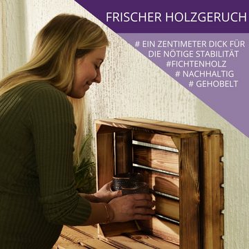 CHICCIE Holzkiste Holzregal 50x40x15cm - weiß + Regal (1 St)