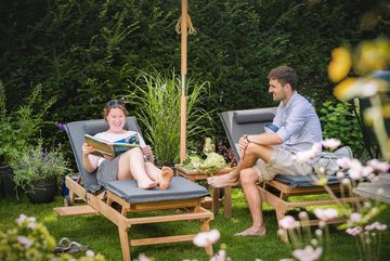 Kai Wiechmann Liegenauflage Auflage Gartenliege Polsterauflage Sonnenliege 3x geknickt, waschbares und UV-beständiges Gartenpolster