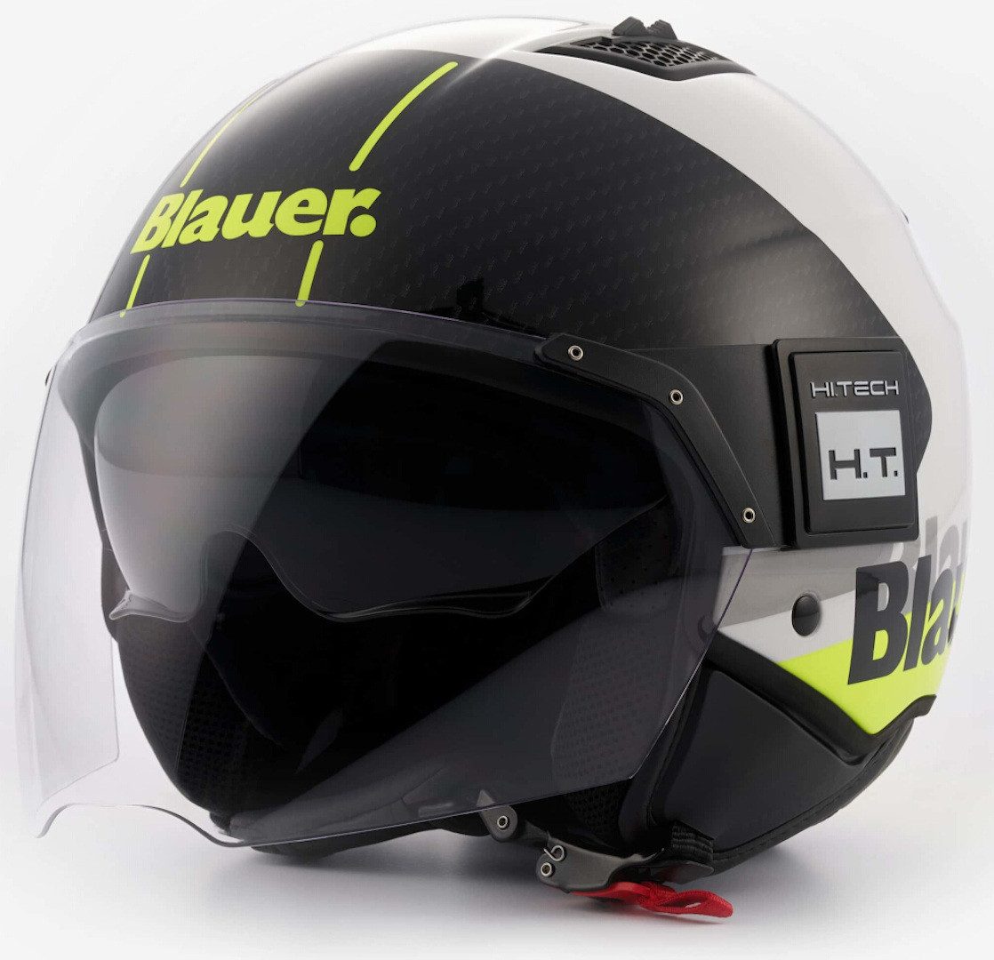 Blauer Motorradhelm BET Urban Jethelm, integriertes Sonnenvisier
