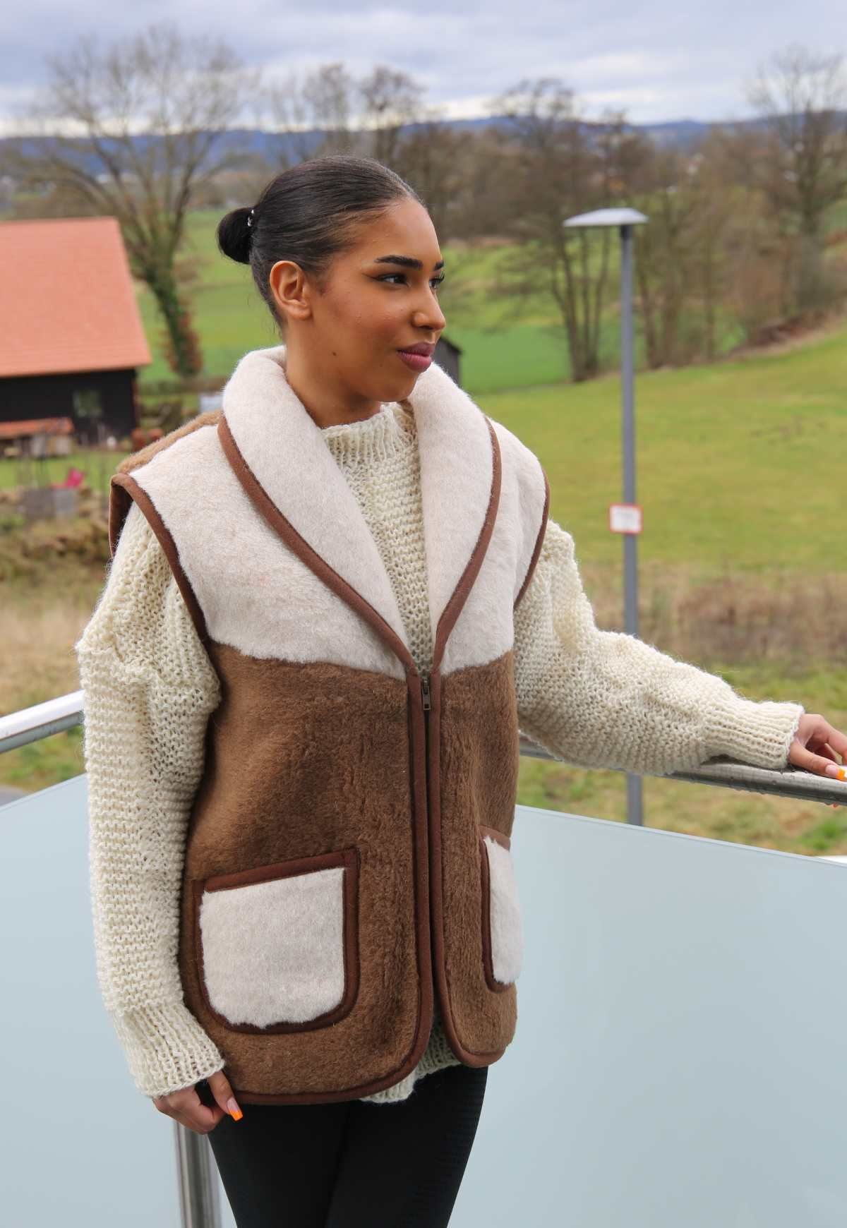 Hollert Longweste Weste Como aus Kamelwolle warm & kuschelig günstig online kaufen