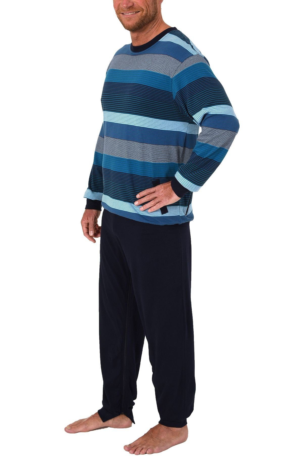 Normann Care Pyjama Herren Pflegeoverall langarm mit Reissverschluss am Rüc günstig online kaufen