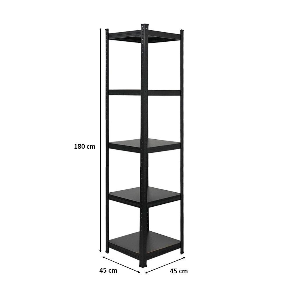 PROREGAL® Schwerlastregal Wohnregal Designregal Series RAGNAR Fachlast 100kg, Kellerregal Steckregal Garagenregal Wohnregal Schwarzes Gestell