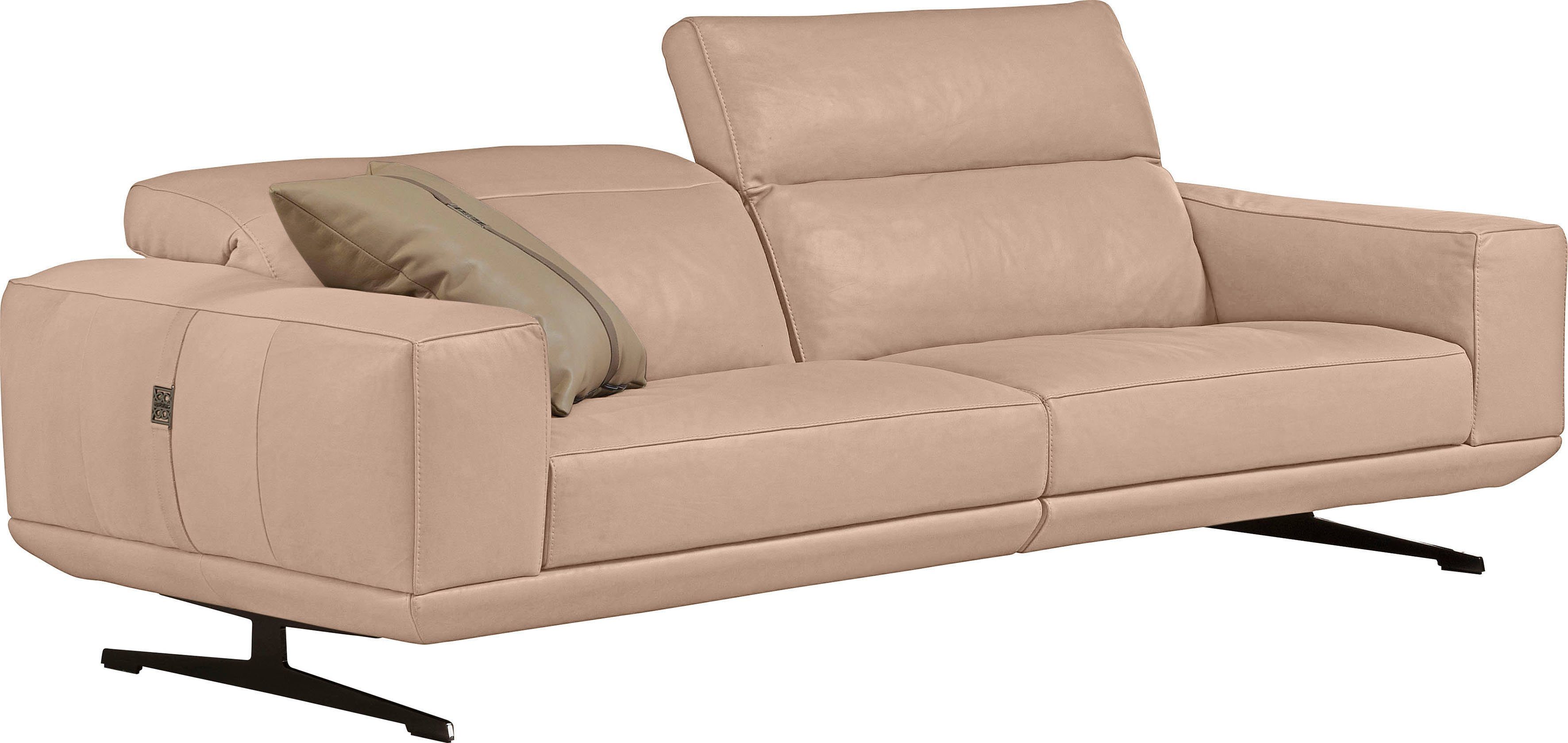 Egoitaliano 2,5-Sitzer Gloria, super bequem und hochwertige Verarbeitung, edles Design, beidseitig verstellbare Rückenelemente, mit Metallfüßen