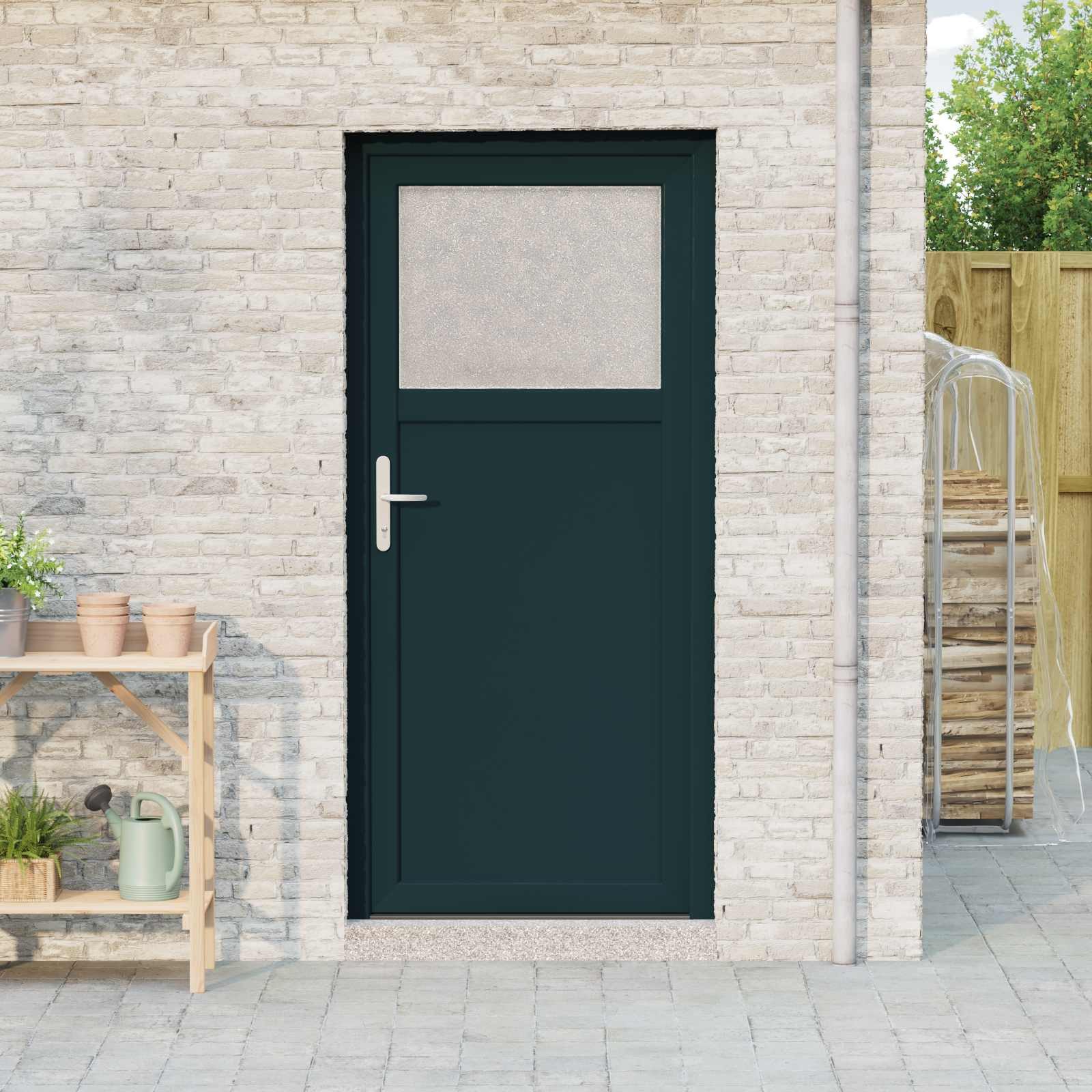 vidaXL Haustür Seiteneingangstür Anthrazit 88 x 198 cm PVC (1-St)