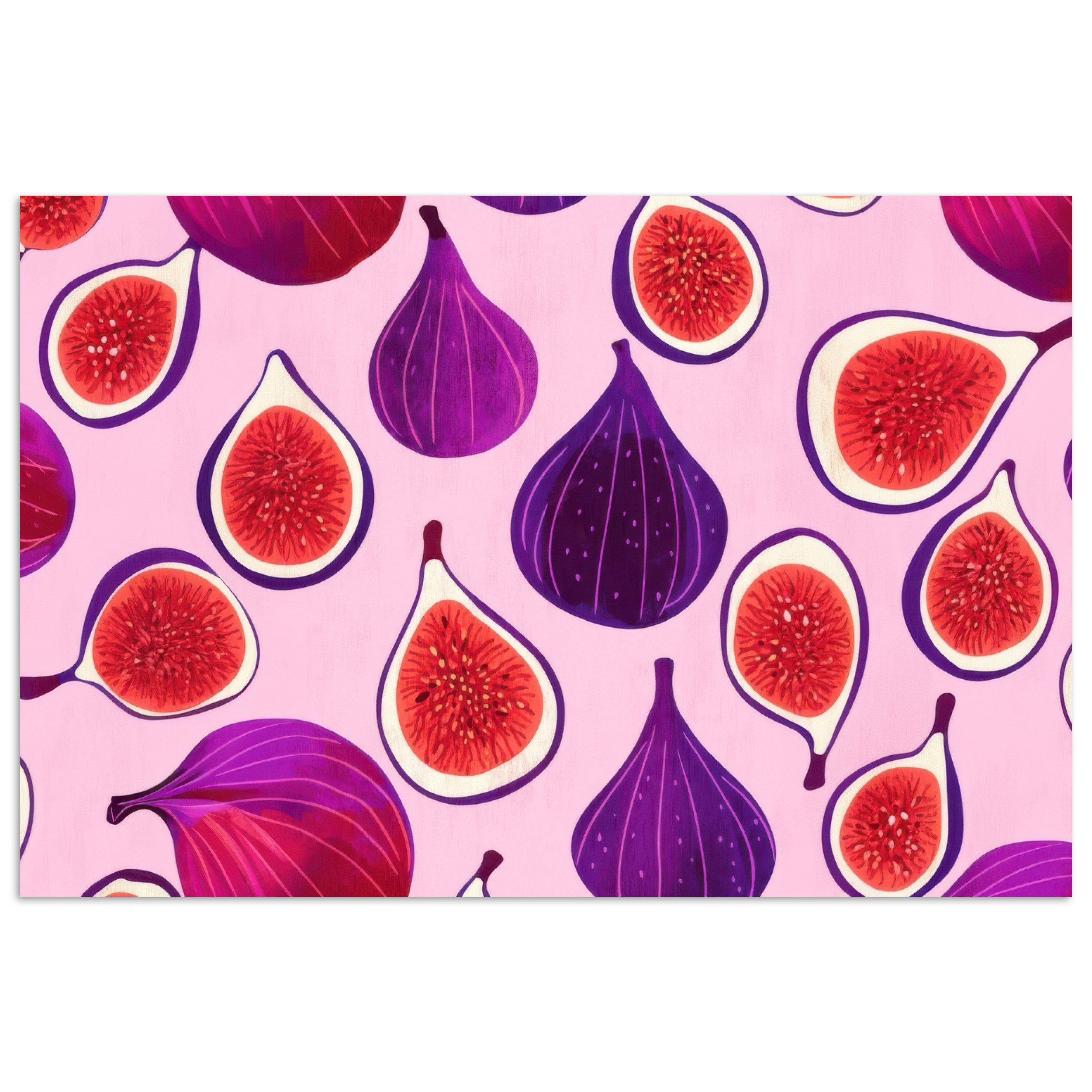 MuchoWow Плакат Feigen - Rosa - Lila, (1 St), Плакат ohne Rahmen, Wandbild, Wandposter, 30x20 cm