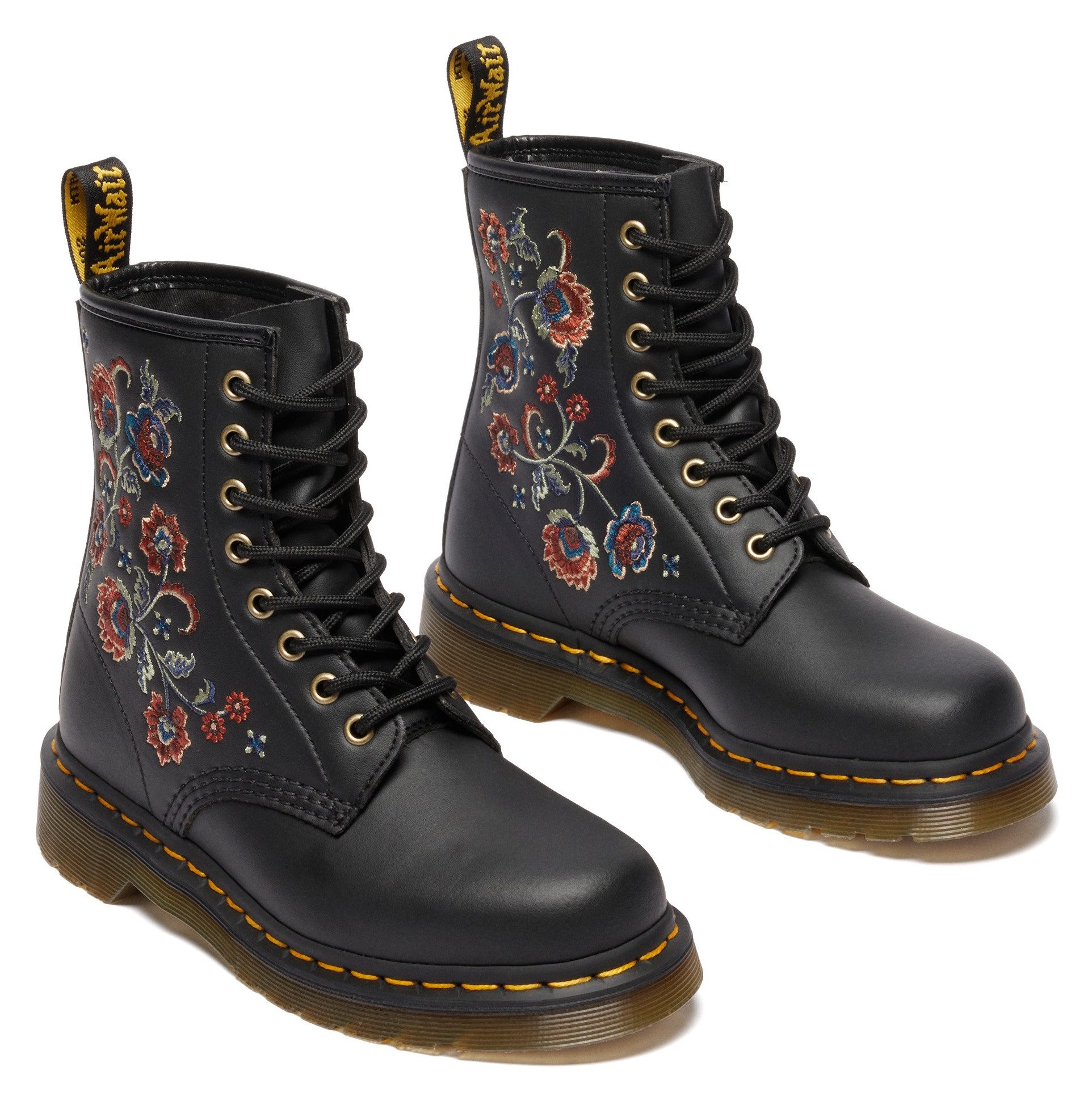 DR. MARTENS 1460 Vonda 8 Eye Boot Schnürboots Stiefel, Boots mit Blütenstickerei