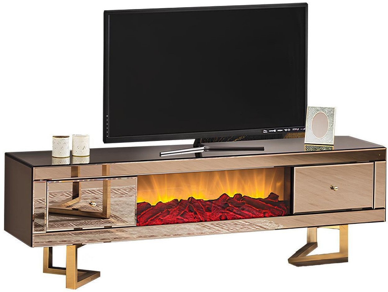 Xlmoebel TV-Schrank Luxuriöses TV-Möbel mit Kamin - Fernsehmöbelboard Sideboard Schrank (TV-Ständer) Hergestellt in Europa