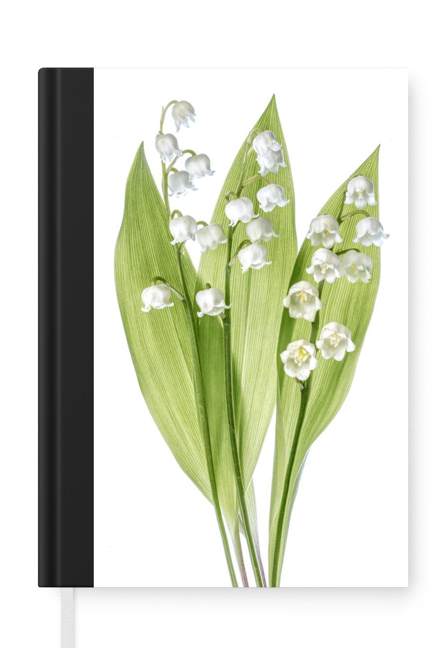MuchoWow Notizbuch Ein Porträt der weißen Blüten der Lilie von Dalen, Journal, Merkzettel, Tagebuch, Notizheft, A5, 98 Seiten, Haushaltsbuch