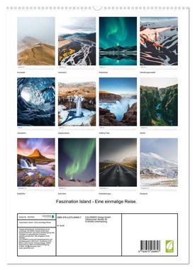 CALVENDO Wandkalender Faszination Island - Eine einmalige Reise. (Premium, hochwertiger DIN A2 Wandkalender 2023, Kunstdruck in Hochglanz)