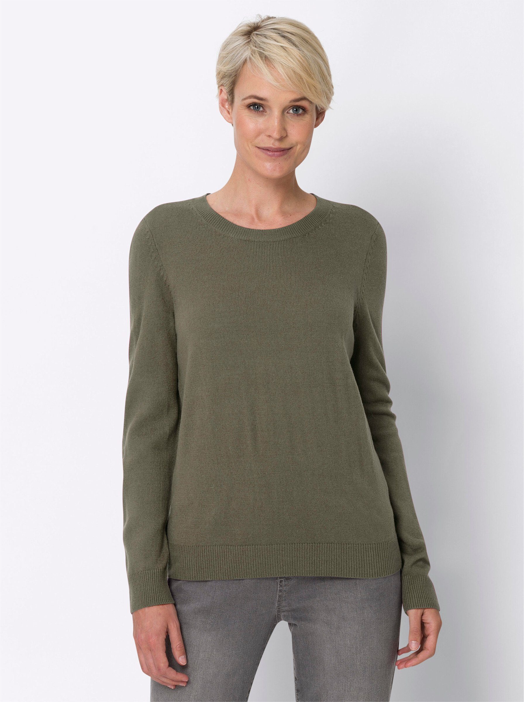 Sieh an! Strickpullover khaki | Strickpullover