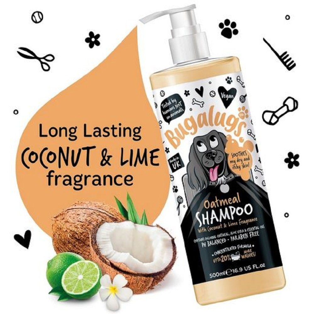 Tiershampoo Bugalugs Hundeshampoo Oatmeal 500 ml Vegan