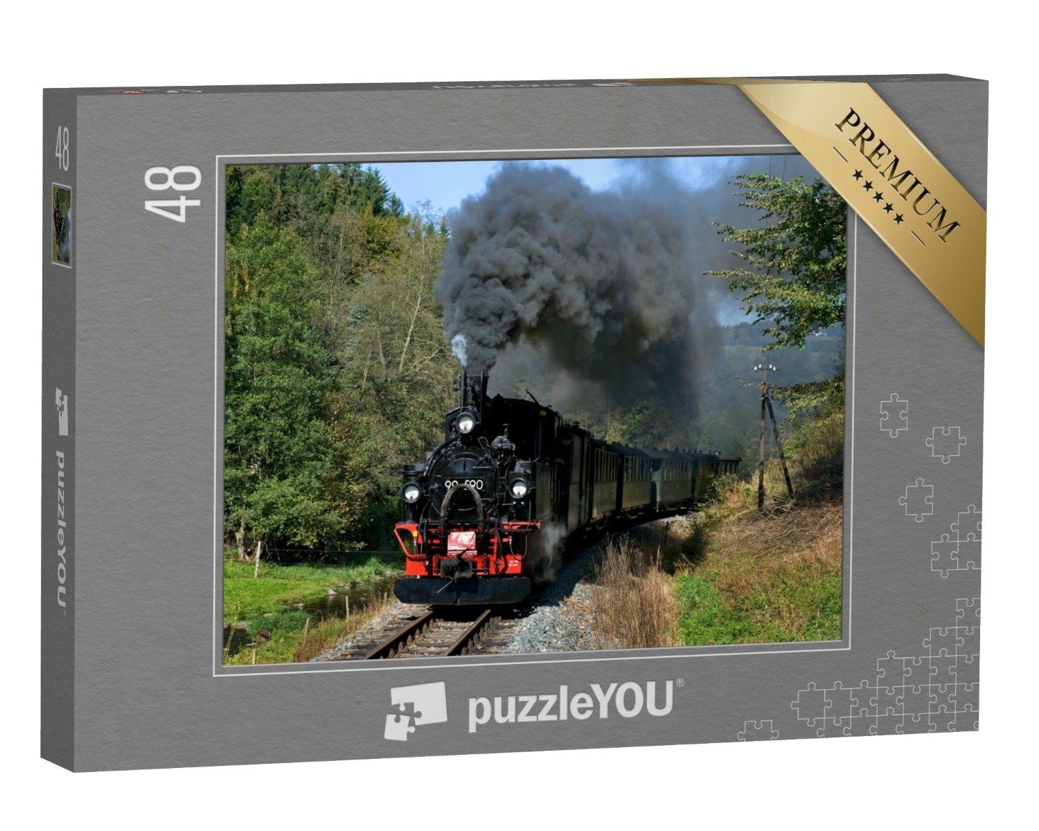 puzzleYOU Puzzle Nostalgische Zugfahrt, Steinbach und Jöhstadt, 48 Puzzleteile, puzzleYOU-Kollektionen Erzgebirge