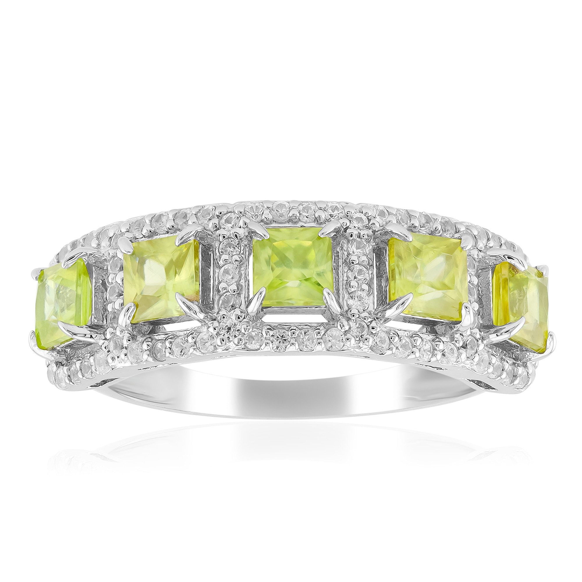 Silberring Cavill Ring 925 Silber platinierte Sphene 1,415 ct & Zirkone