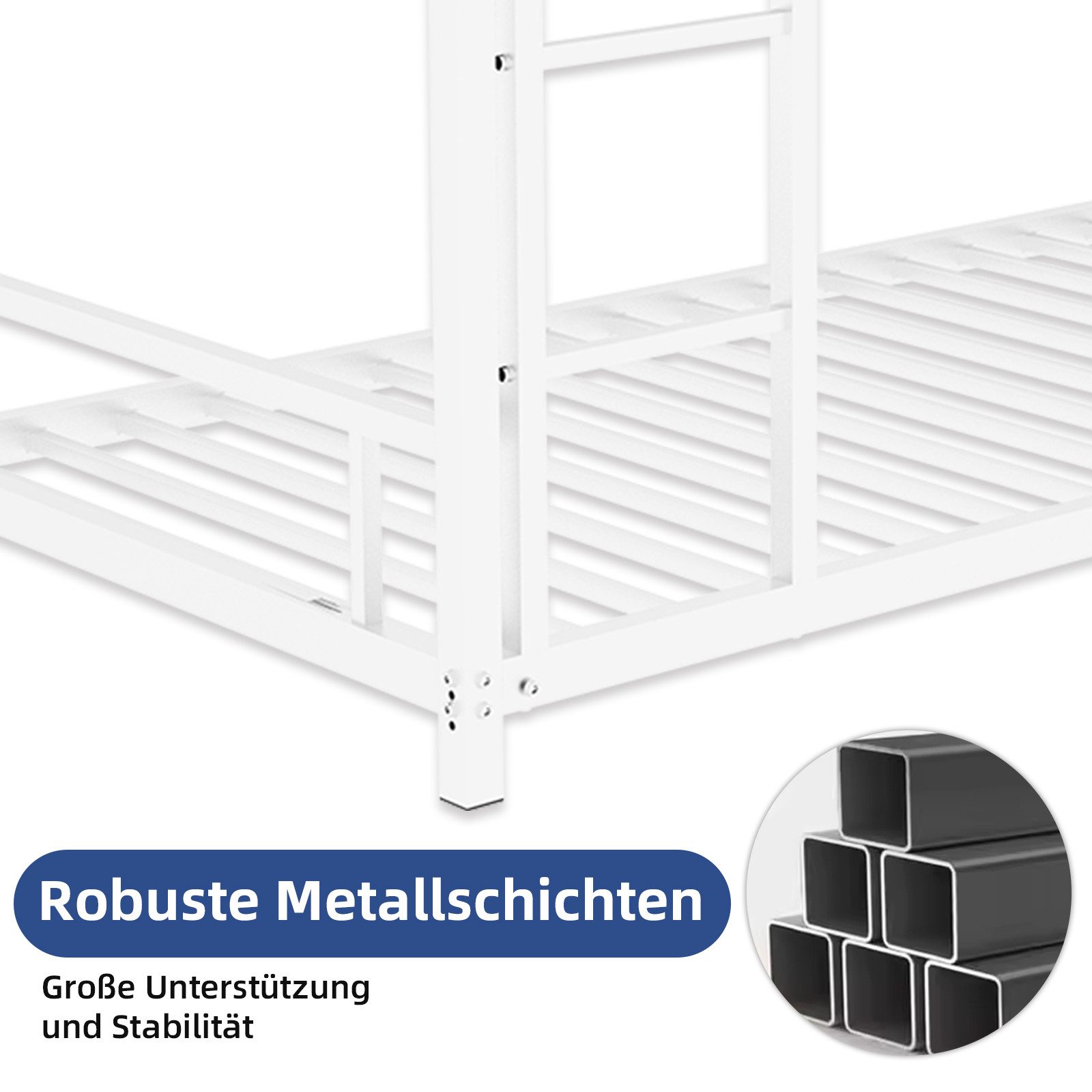 OYRREU Etagenbett Metall-Etagenbett Geeignete Matratzengröße: 90 x 190 cm – Bild 4 von 5