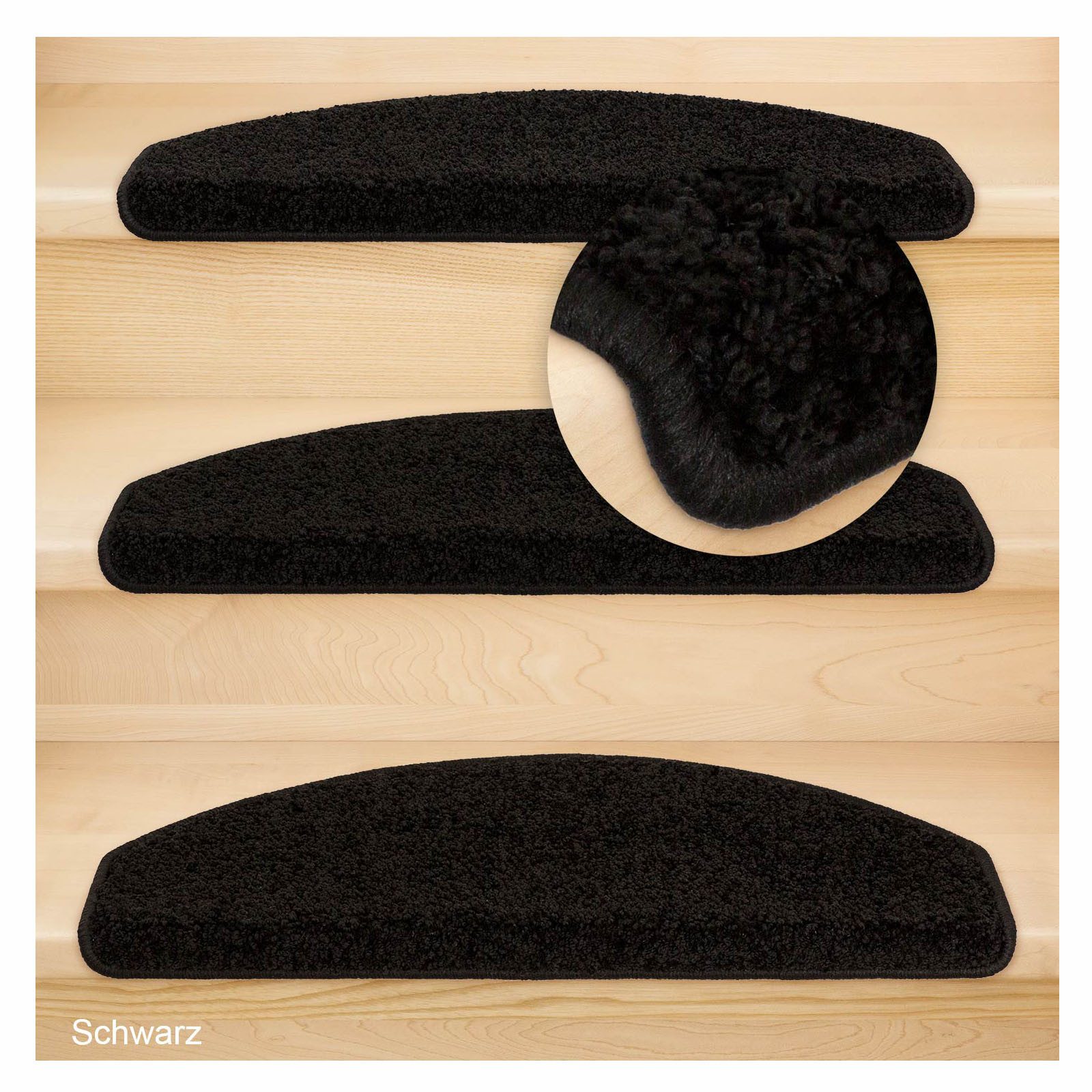 Metzker® Stufenmatte Stufenmatten Marseille Halbrund Schwarz 15 Stück, halb günstig online kaufen