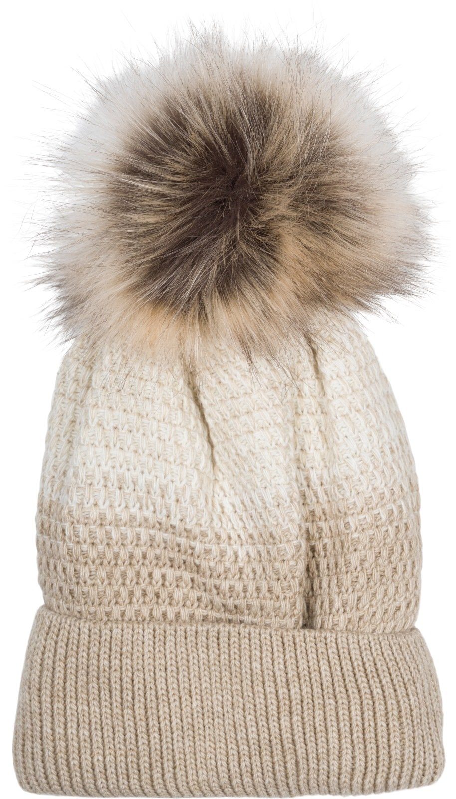 styleBREAKER Bommelmütze Strick Bommelmütze mit Farbverlauf günstig online kaufen
