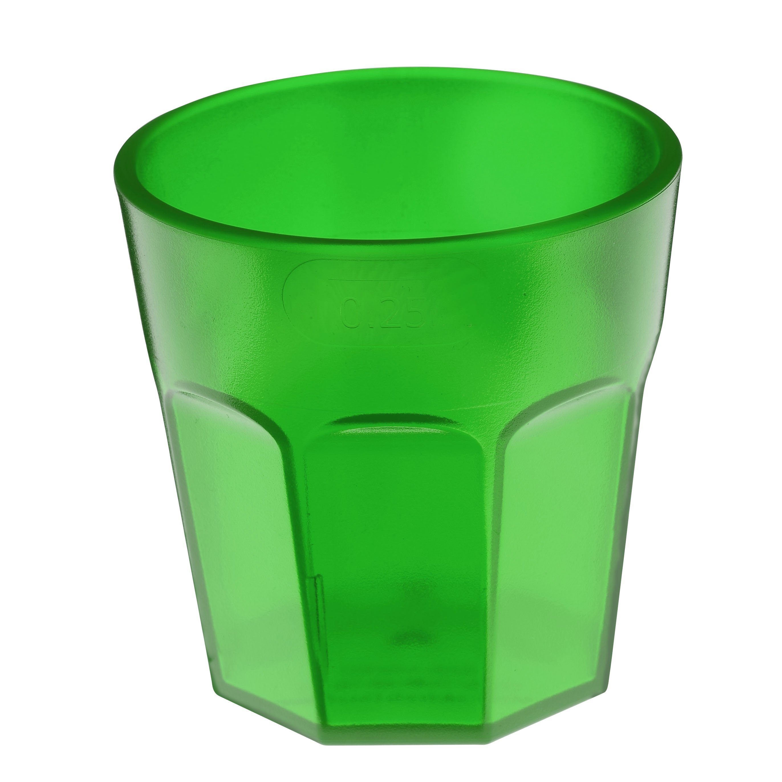 mehrweg.pro Mehrwegbecher Trinkbecher "Tumble", Kunststoff, (Sparset, 10-tlg., 10), Füllstrich trend-grün PS