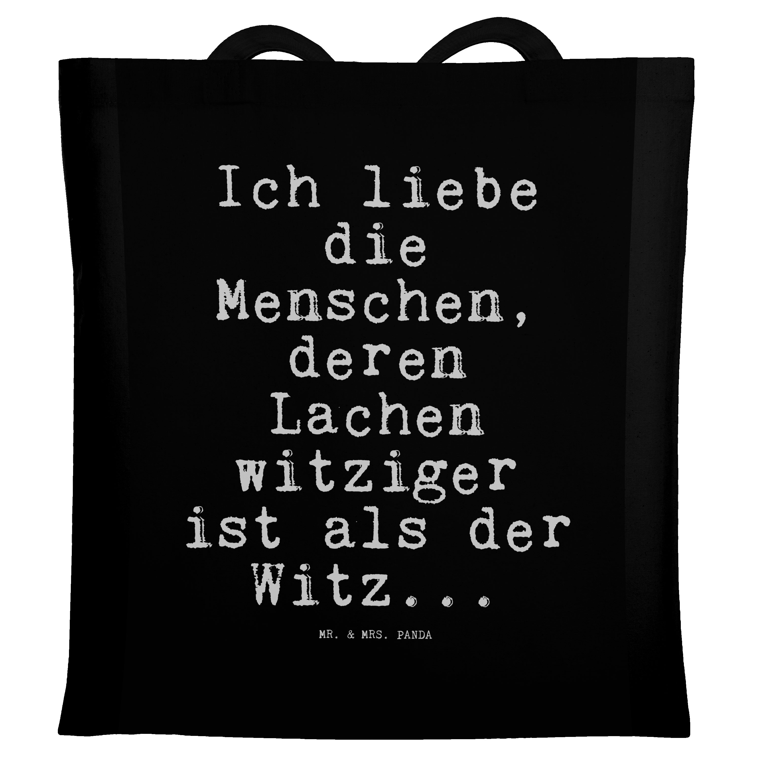 Mr. & Menschen,... liebe Geschenk - Schwarz (1-tlg) S Tragetasche - Panda die Geschenk, Freundin, Ich Mrs