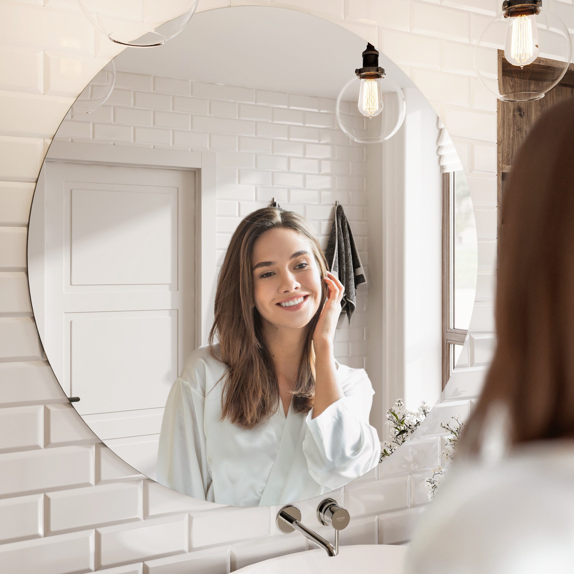 MySpiegel.de Wandspiegel Rahmenloser Spiegel Klar Rund in 4mm Stärke mit Be günstig online kaufen