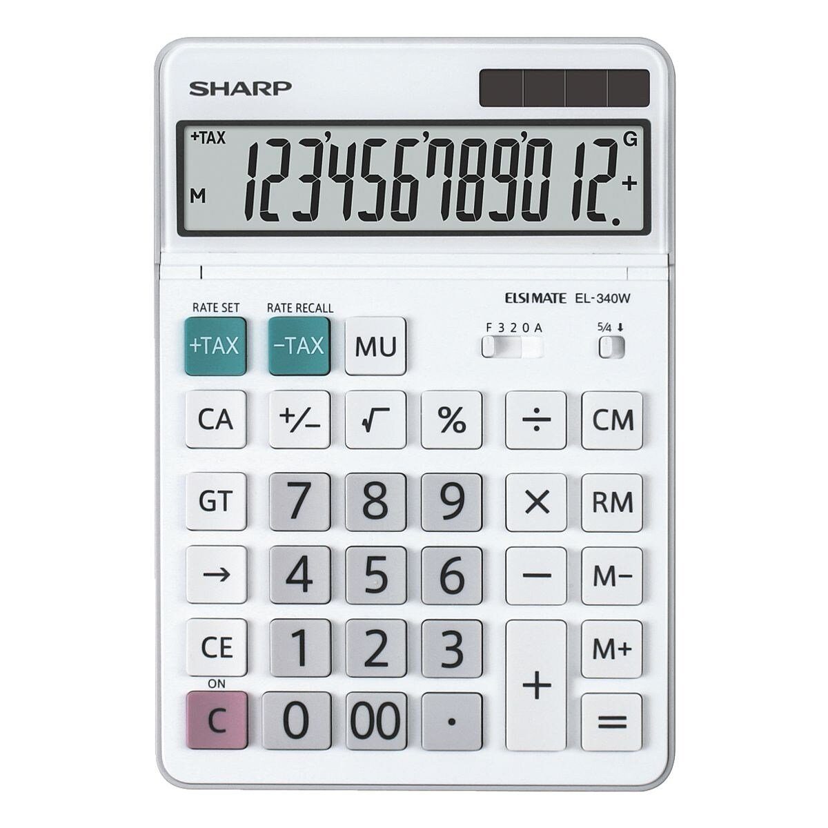 Sharp Taschenrechner EL-340W, mit verstellbarem Display, 12-stellig