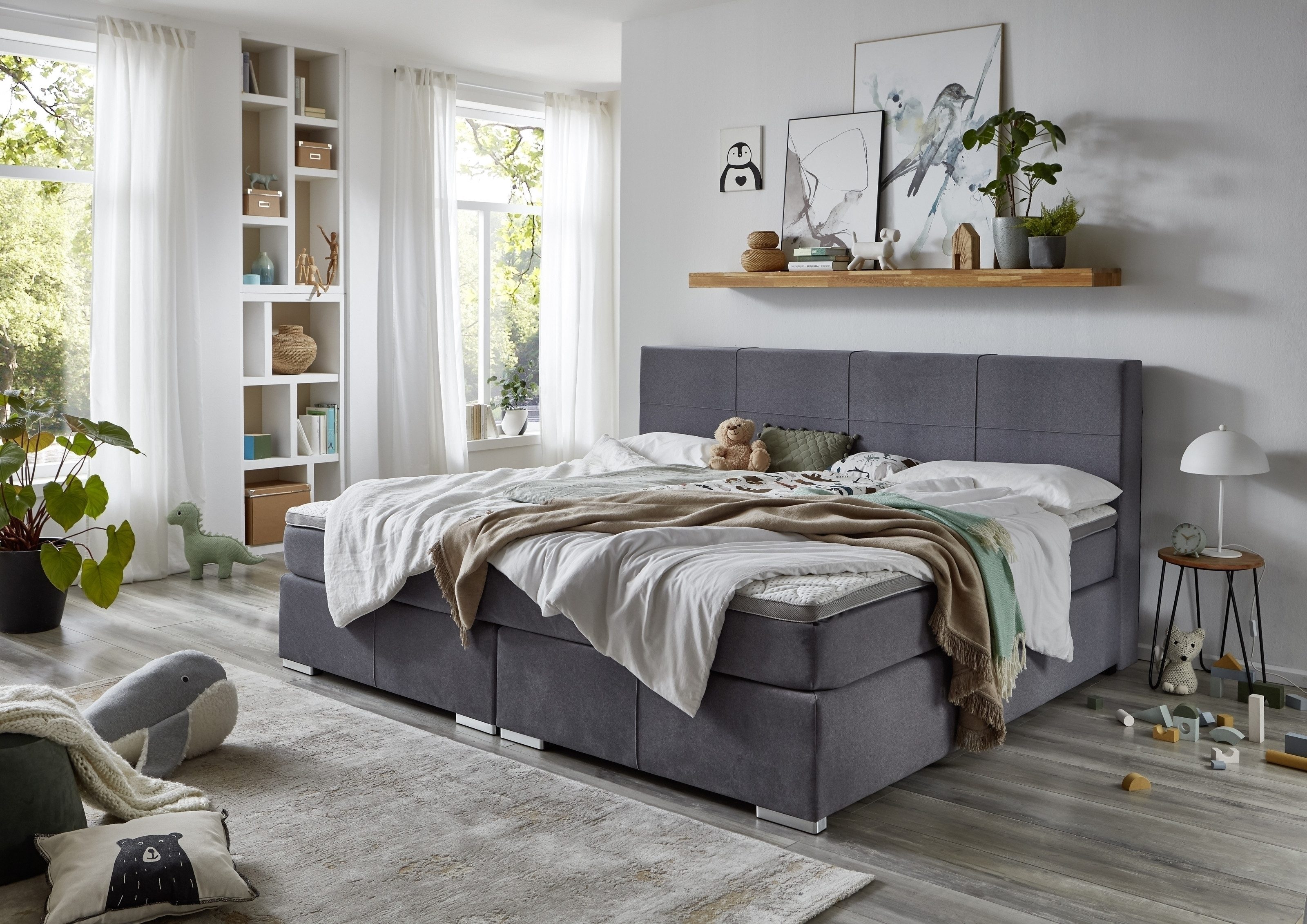 möbelando Moonlite box spring bed, incl. topper - H2/H3 reversible - 240x200 cm