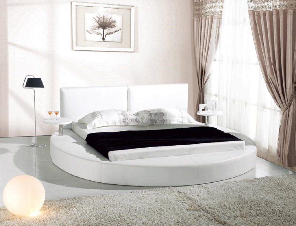 Zinszahlung im Voraus JVmoebel Bett Polster Textil Design Rundes Moderne Bett Rund Betten Luxus Stoff
