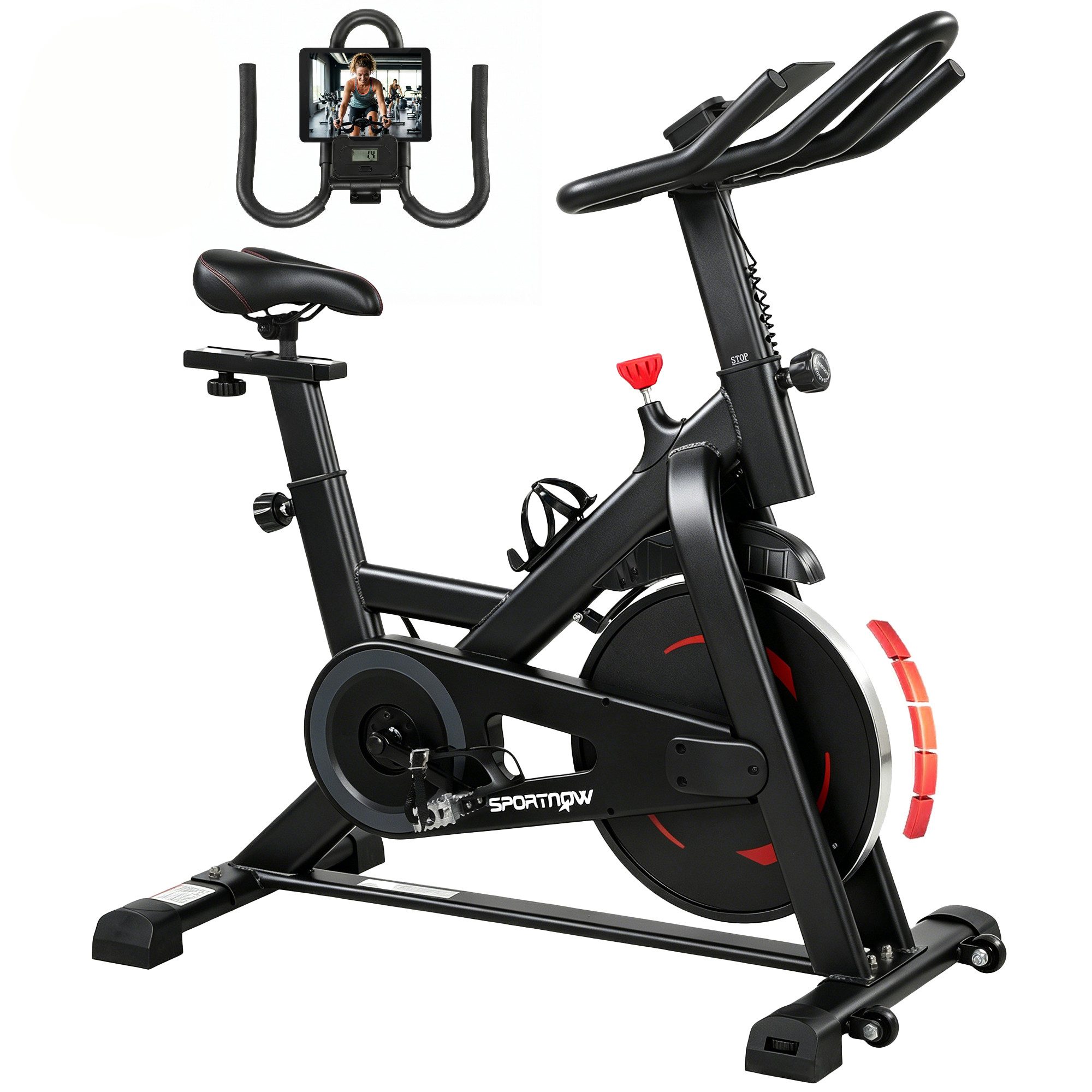 Heimtrainer Heimtrainer, stationäres Gerät mit App, Magnetwiderstand 0-100 %