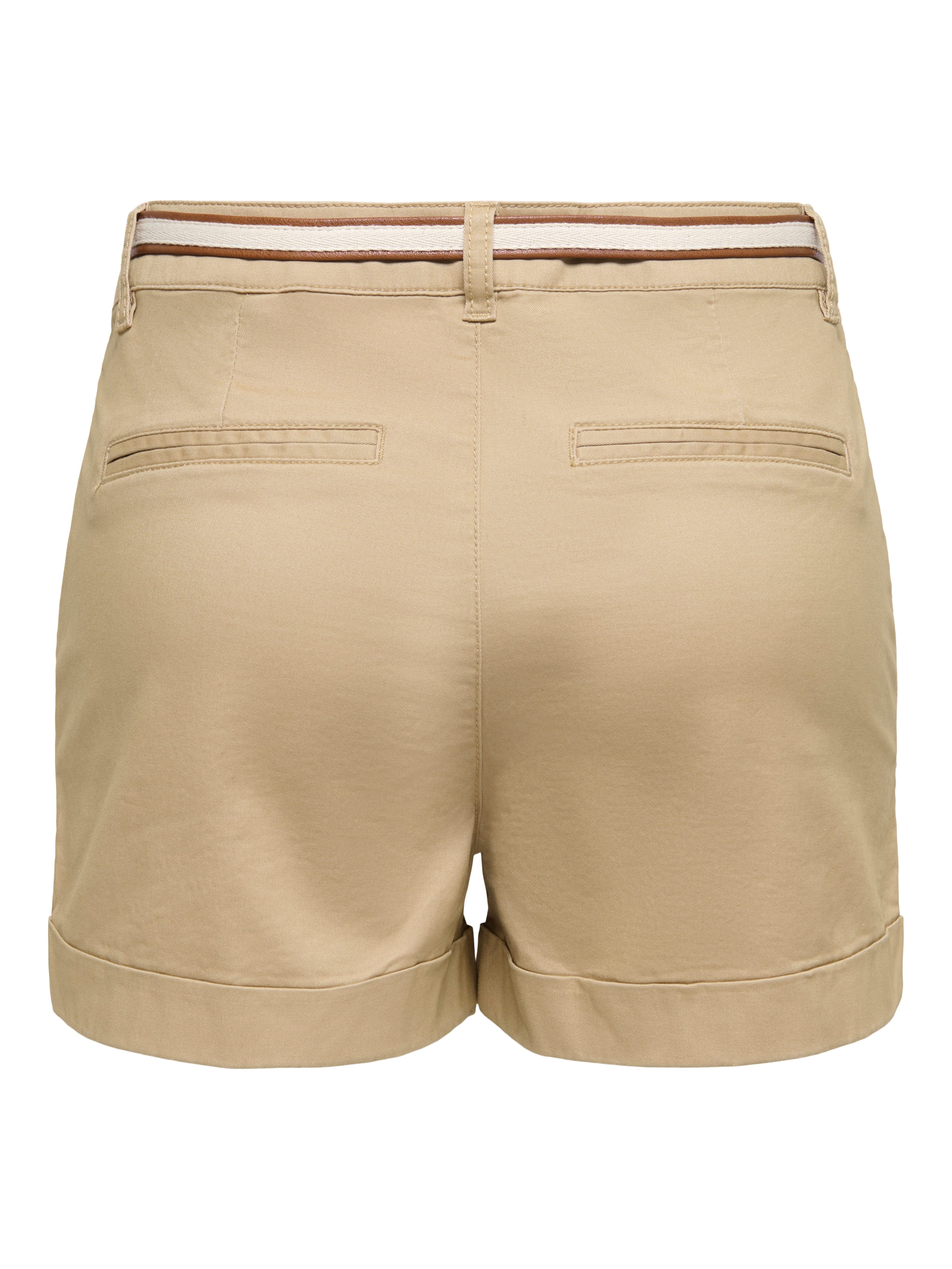 ONLY Shorts ONLTRINY MW BELT SHORTS PNT Baumwollmischung, regular fit, Regular Waist