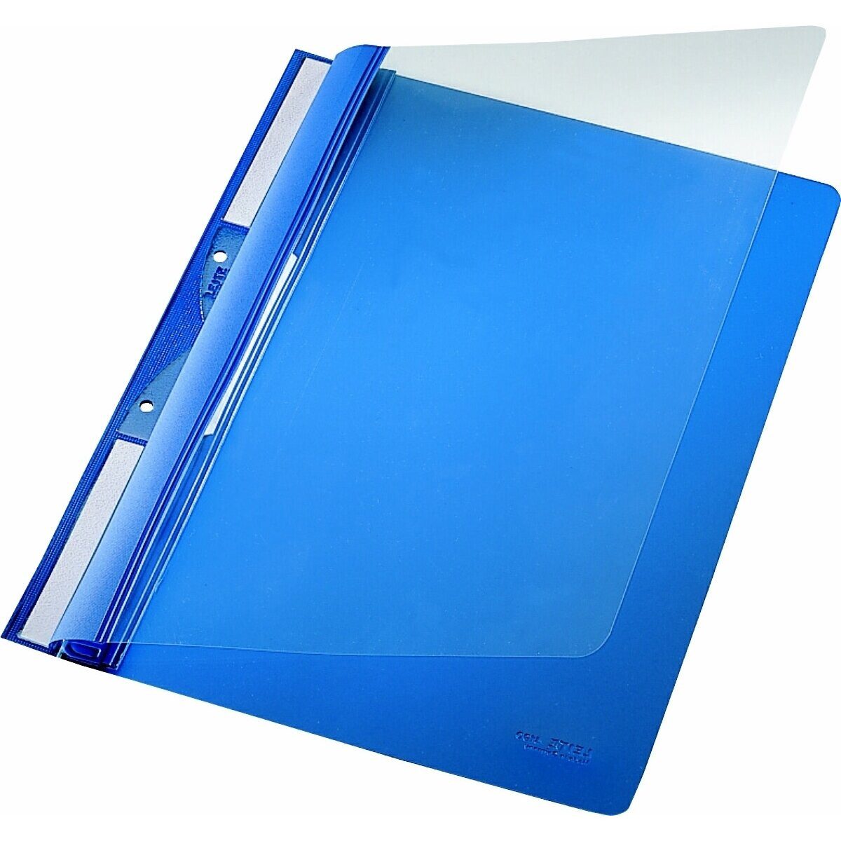 LEITZ Hefter Einhängehefter A4 2 kurze Beschriftungsfenster PVC blau
