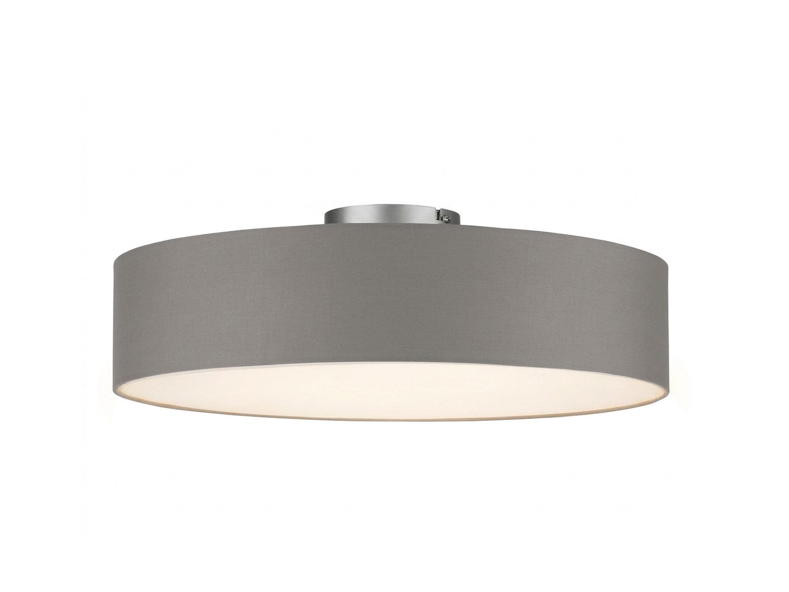 meineWunschleuchte Deckenleuchte mit Stoff Lampenschirm Grau Braun Ø 60cm, ohne Leuchtmittel, große Stoff-Lampe, gemütliche Deckenlampe, E14 Schlafzimmerlampe