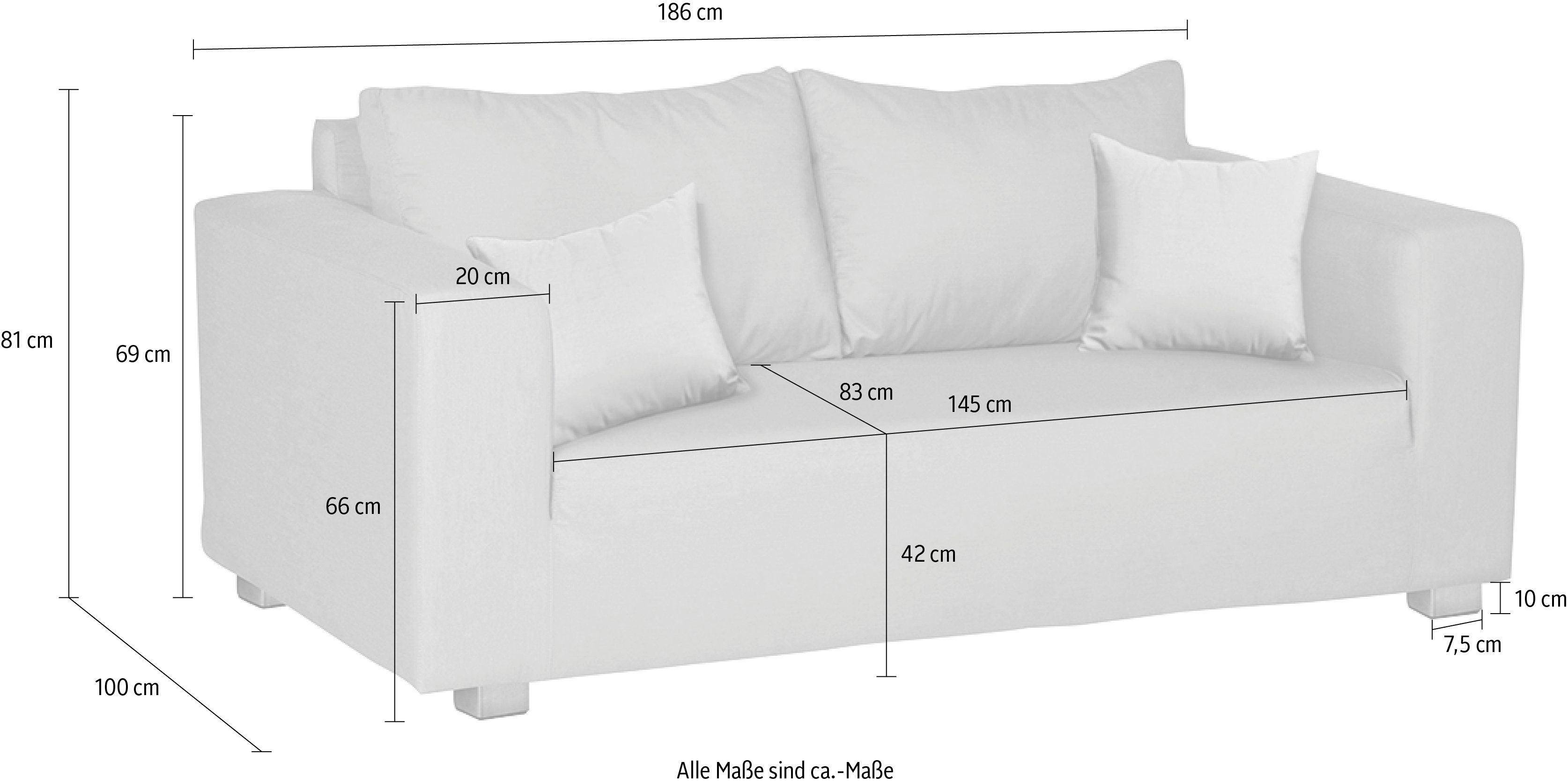 186 für Breite 2-Sitzer sand beständig, UV CARLO, Outdoor Fink cm geeignet,