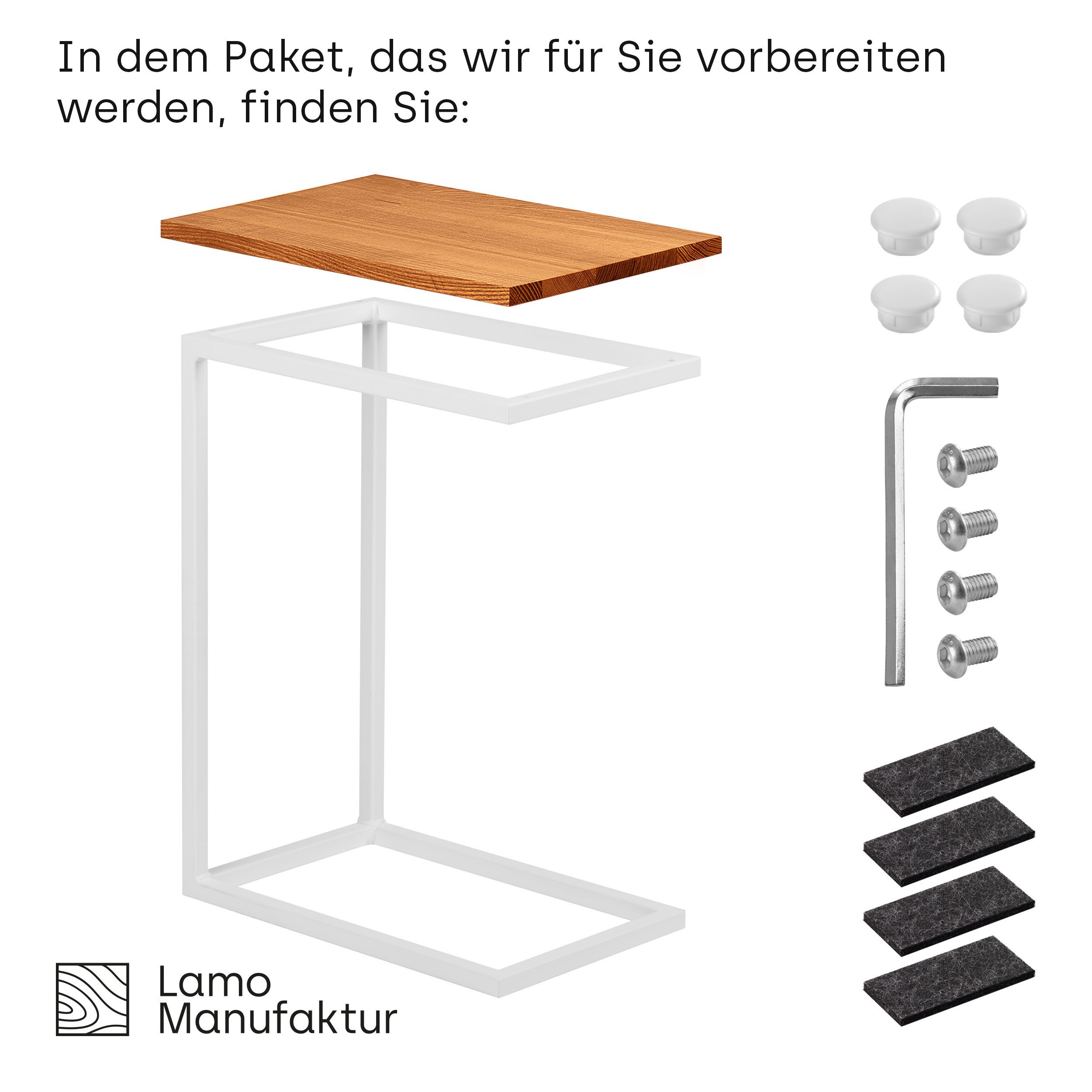 LAMO Manufaktur Beistelltisch Massivholztischplatte Laptoptisch Sofatisch günstig online kaufen