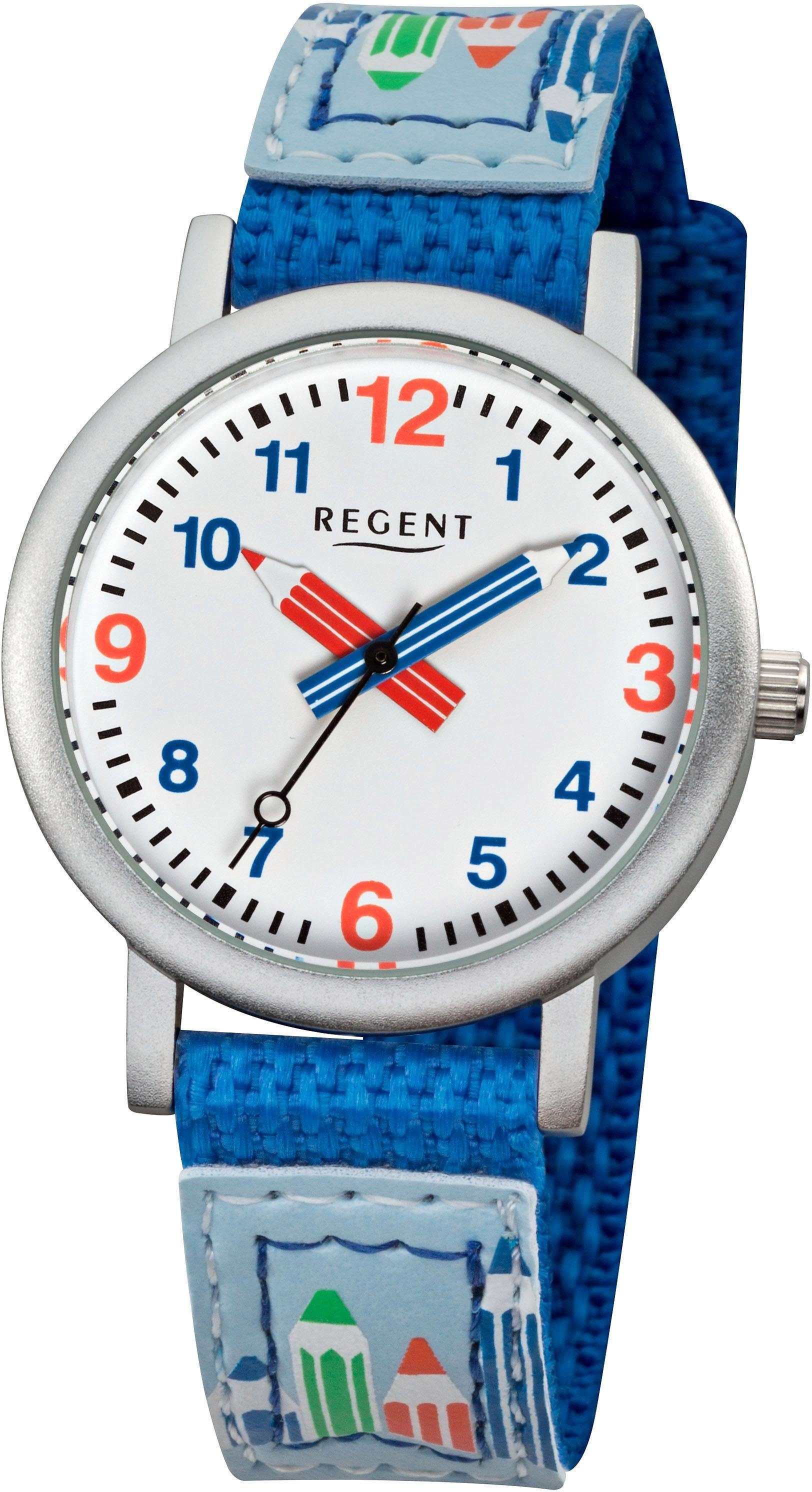 Regent Quarzuhr 7729.11.14, F731, Armbanduhr, Kinderuhr, Lernuhr, Jungen, Schulanfang, Geschenkidee