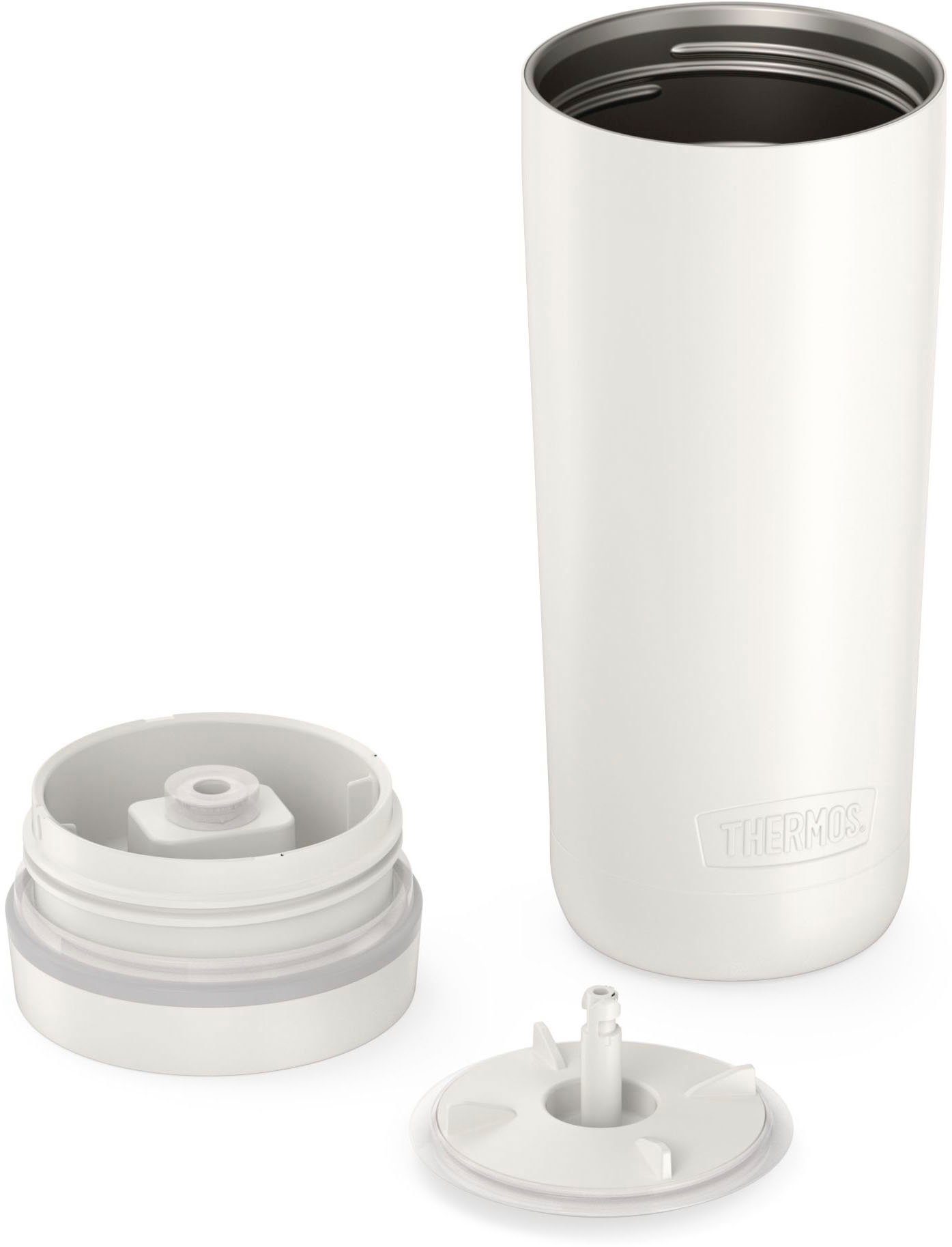 JAR, FOOD Thermobehälter THERMOS Edelstahl, white GUARDIAN Silikon, (1-tlg), mat doppelwandiger snow Edelstahl