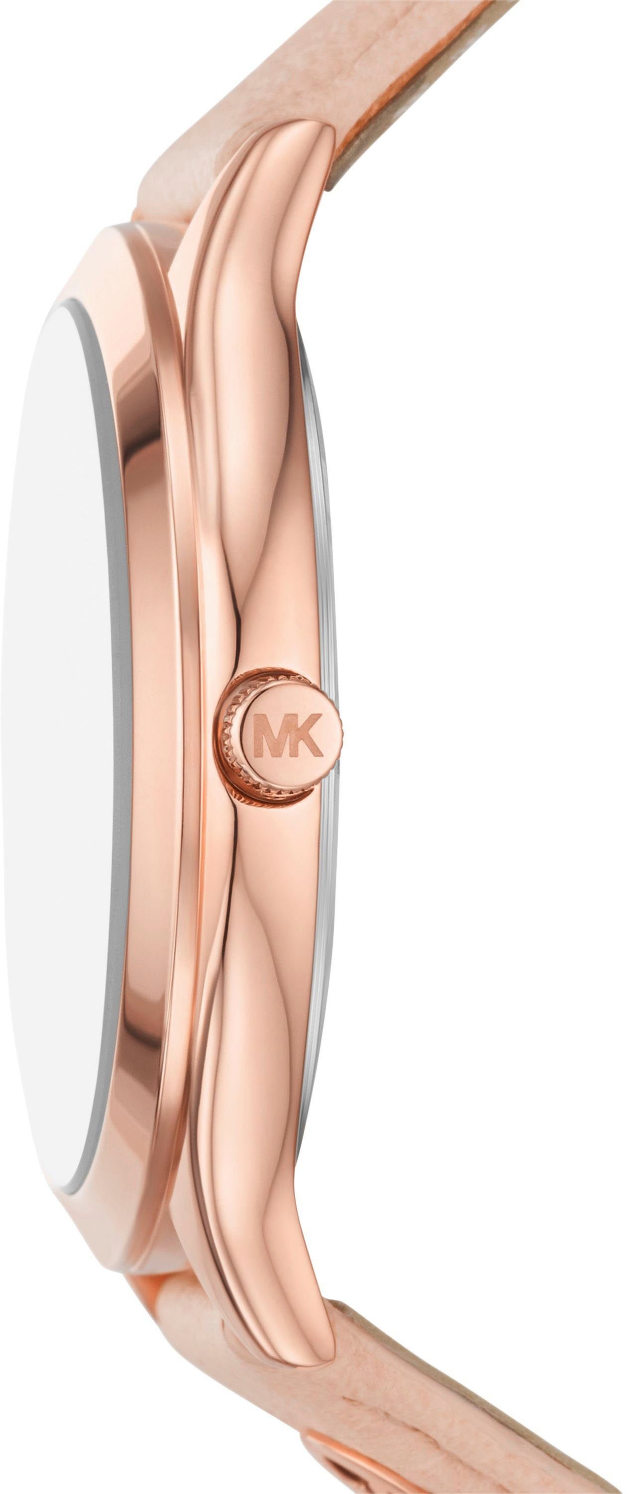 MICHAEL KORS Quarzuhr SLIM RUNWAY MK7467, Armbanduhr, Damenuhr, Lederarmband, analog
