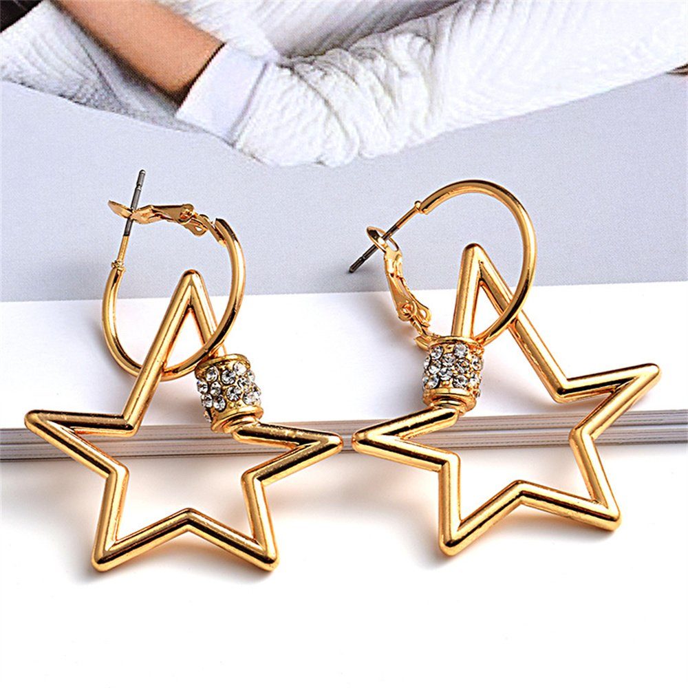 bunt Elegantes Ohrhänger Dekorative Design Pentagramm Ohrringe, Paar Ohrringe, Ohrhänger Paar