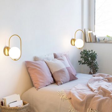 ZMH Wandleuchte Modern Innen Wandlampe aus Glas Flurlampe Gold G9, LED wechselbar, ohne Leuchtmittel, Kreatives Design für Treppenhaus Wohnzimmer Schlafzimmer