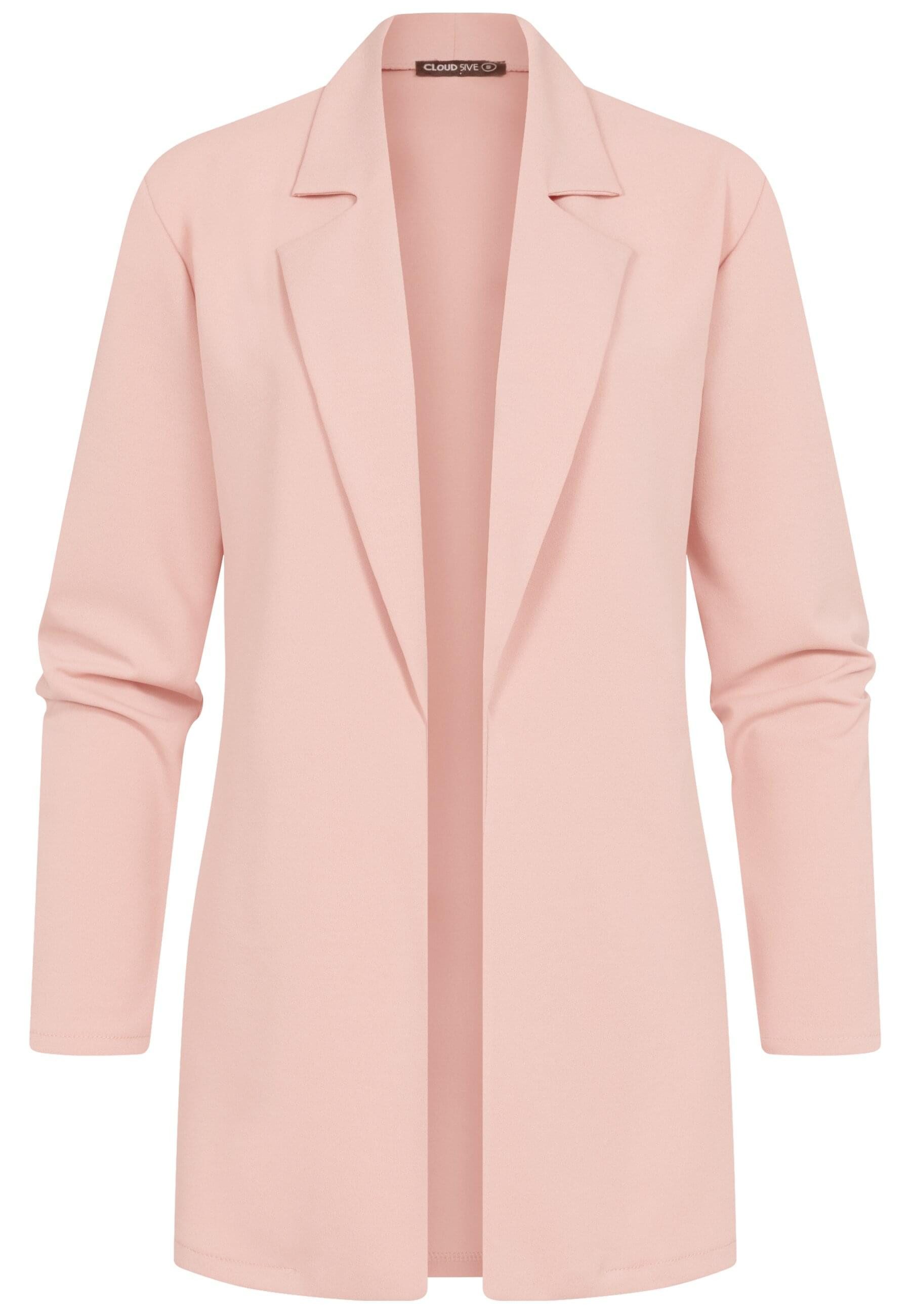 CLOUD 5IVE Strickjacke CLOUD 5IVE Longform Blazer mit Reverskragen (1-tlg) günstig online kaufen